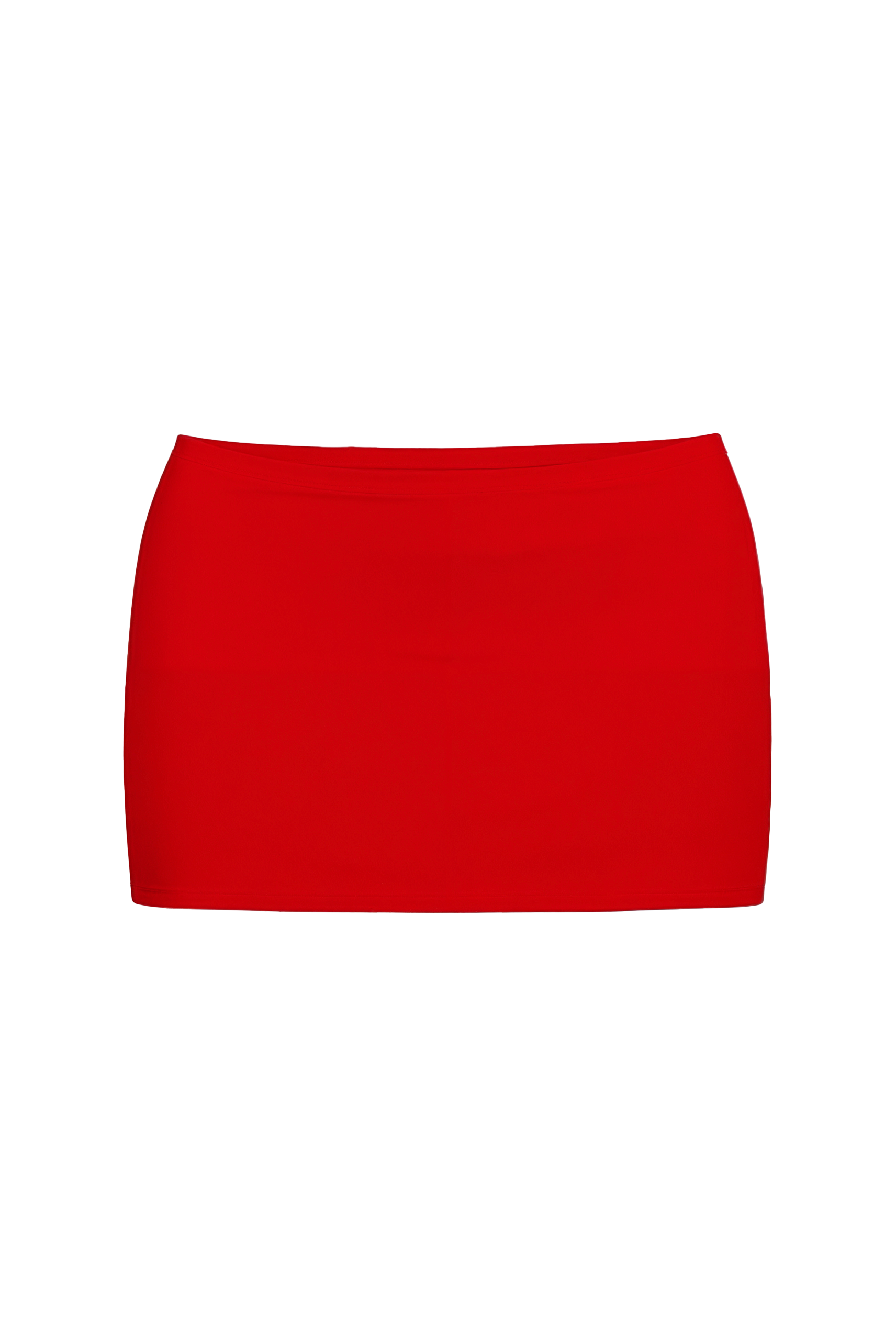 Red Cotton Jersey Super Mini Skirt