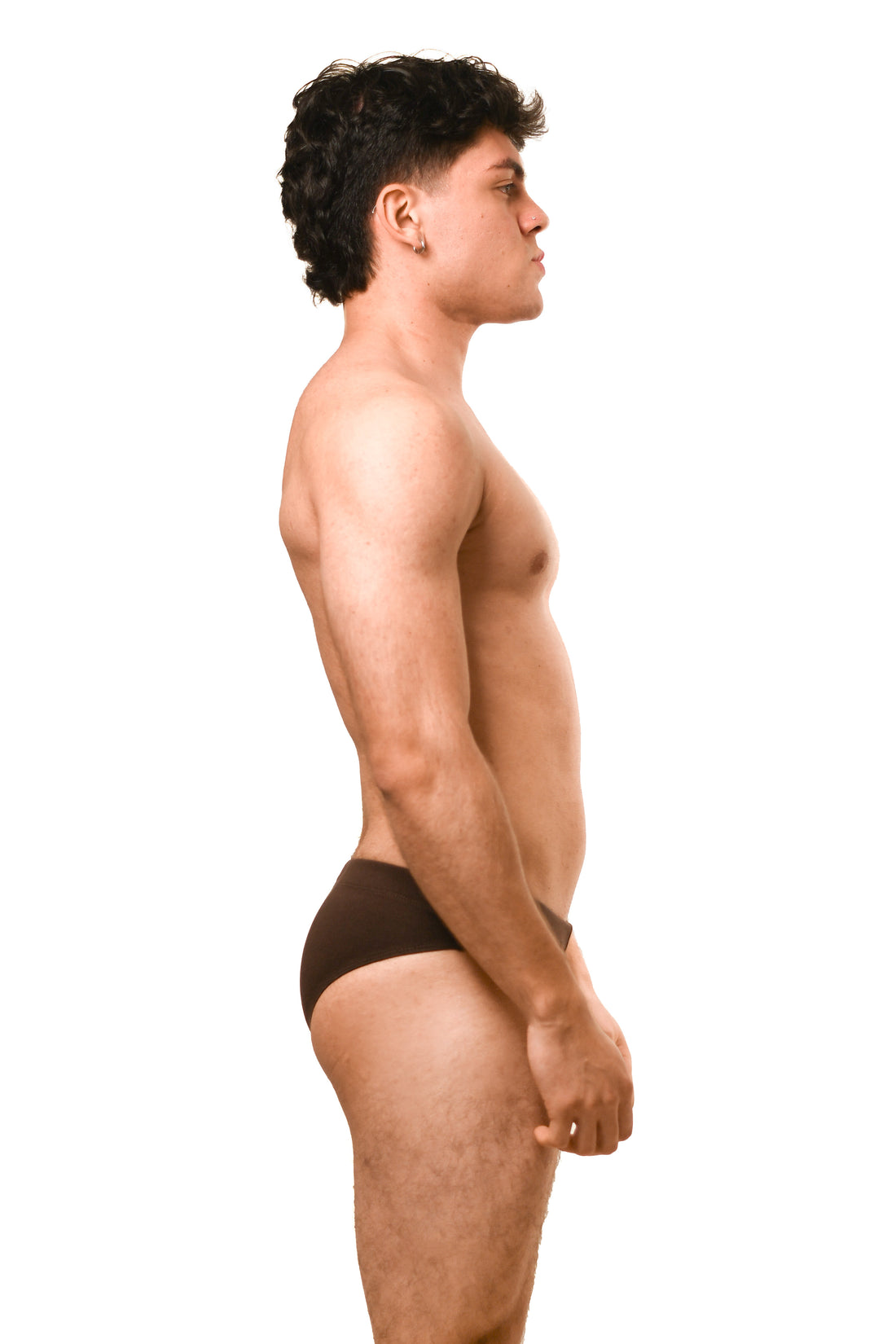 Hot Brown Cotton Jersey Brief