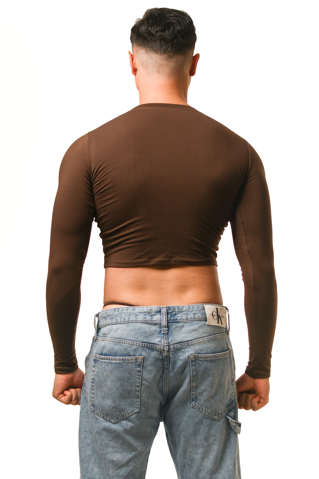 Brown Long Sleeve Magnet Top