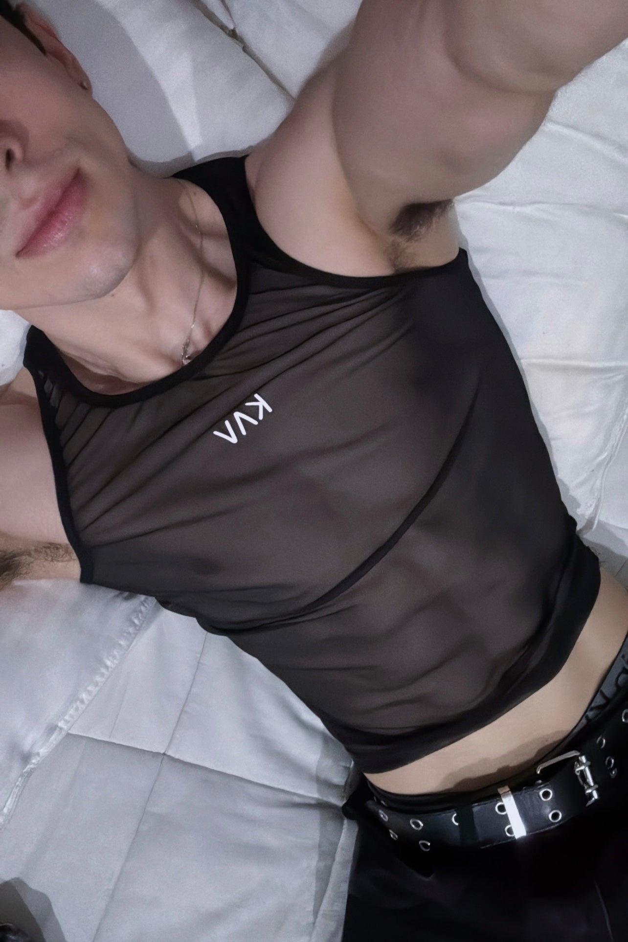 Black Mesh Magnet Tank Top