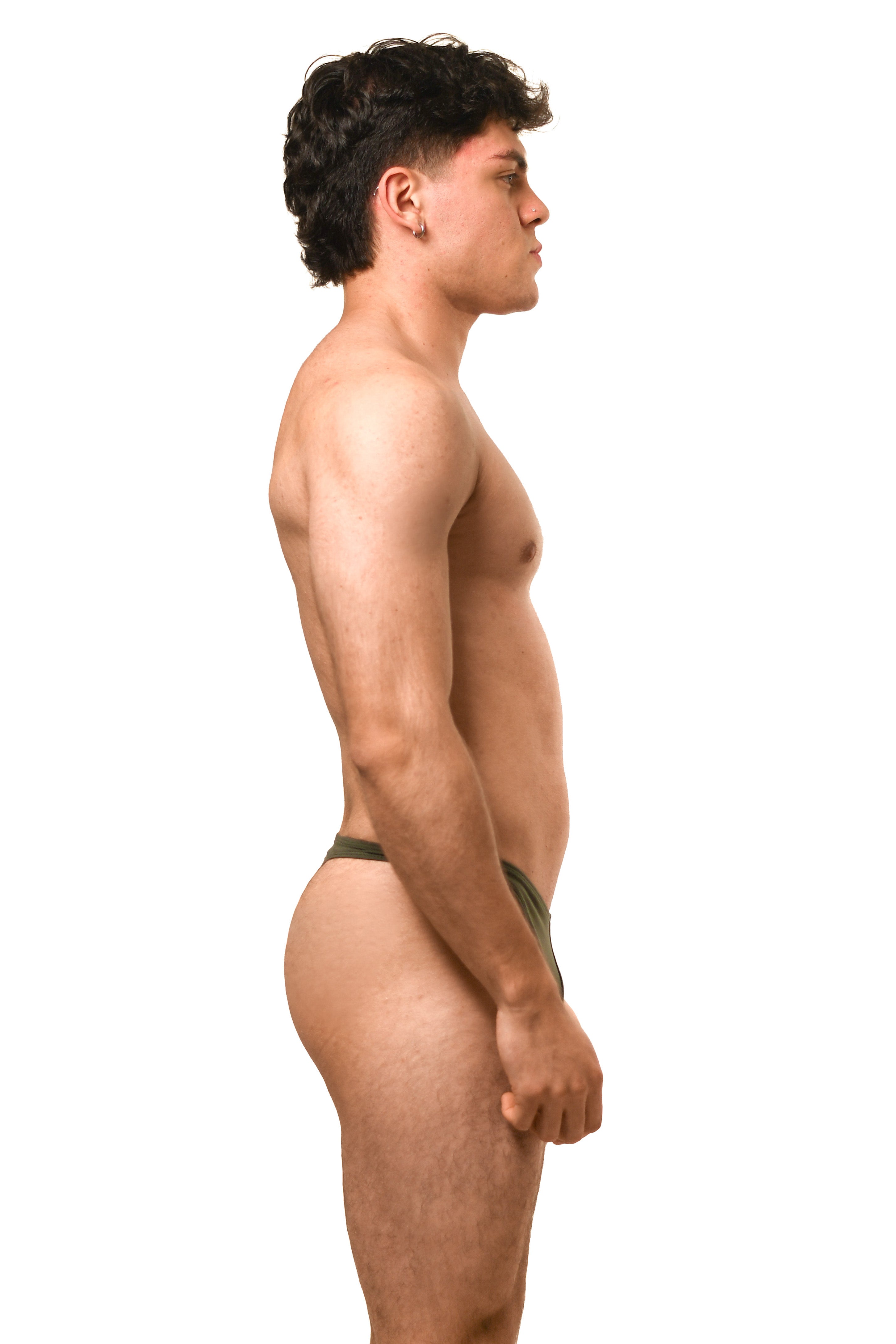 Dark Green Cotton Jersey Men Thong
