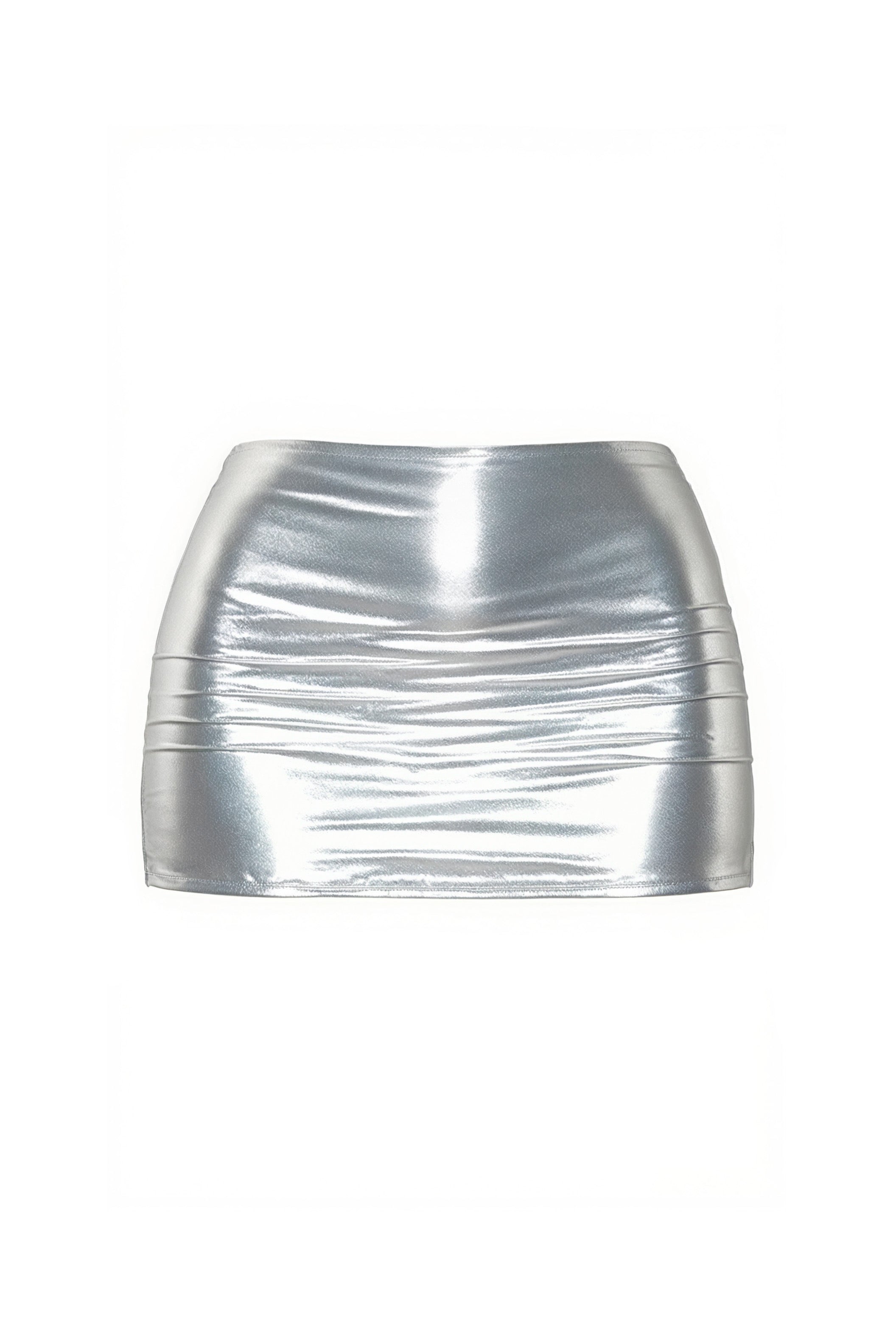 Silver Metallic Mini Skirt