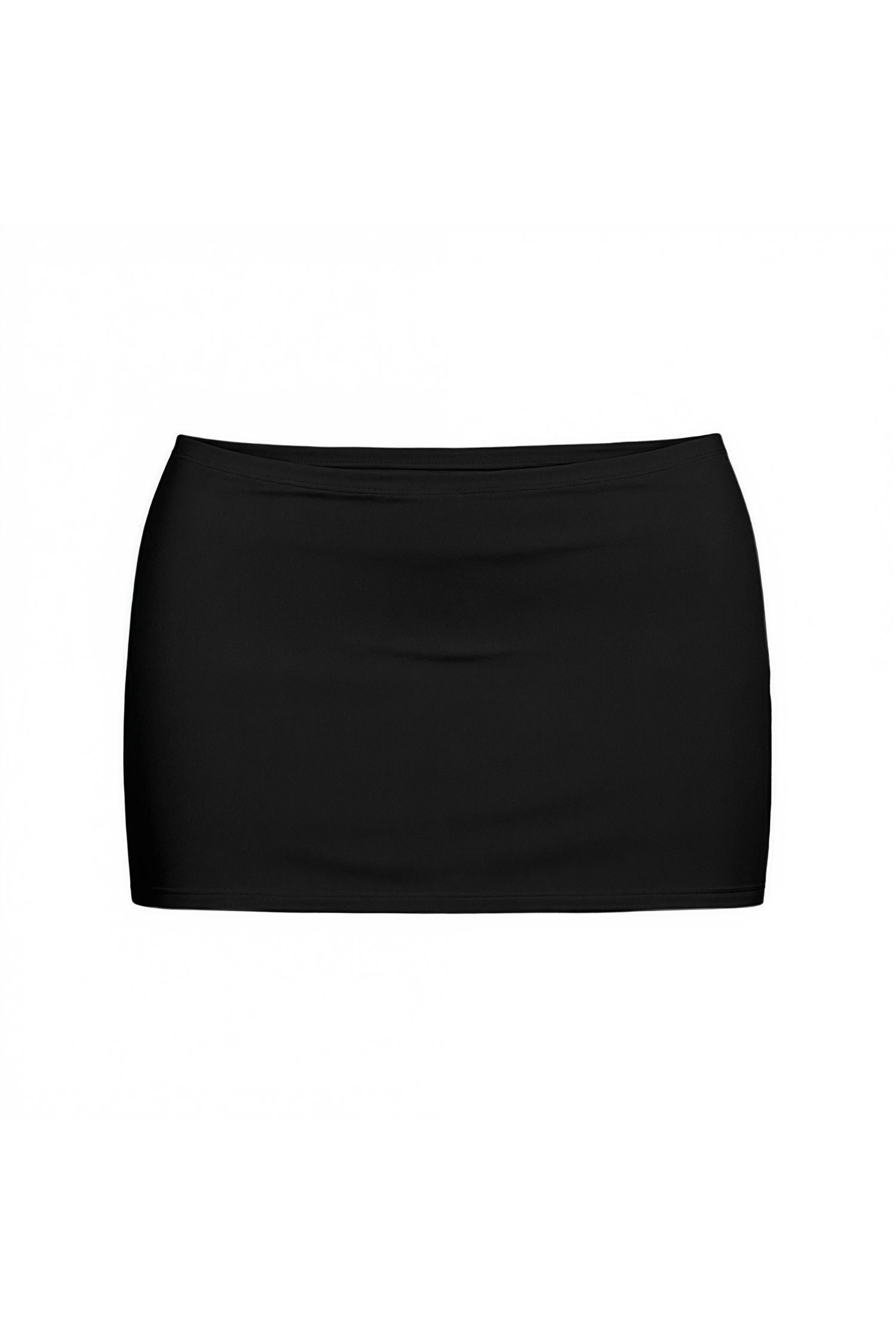 Black Cotton Jersey Super Mini Skirt