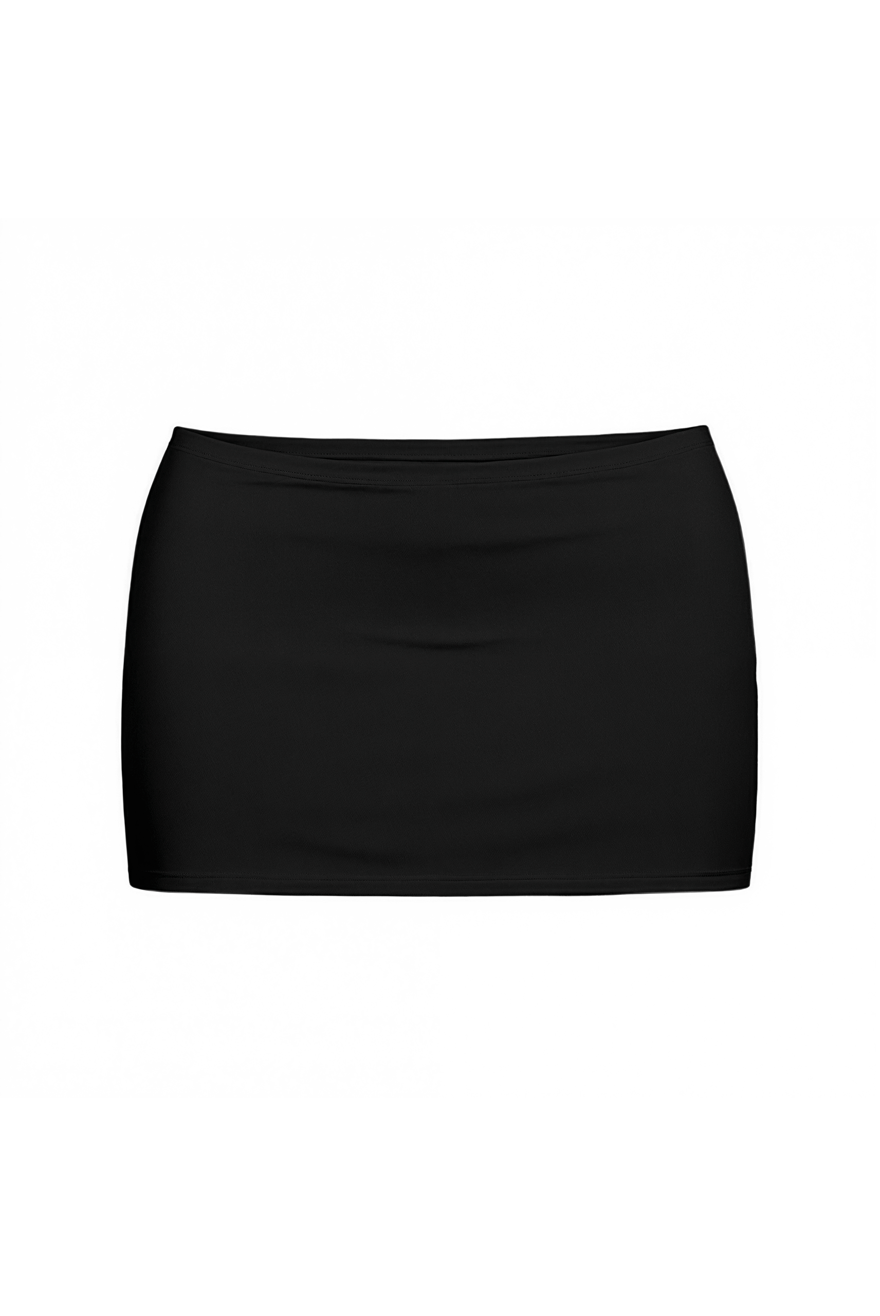 Black Cotton Jersey Super Mini Skirt