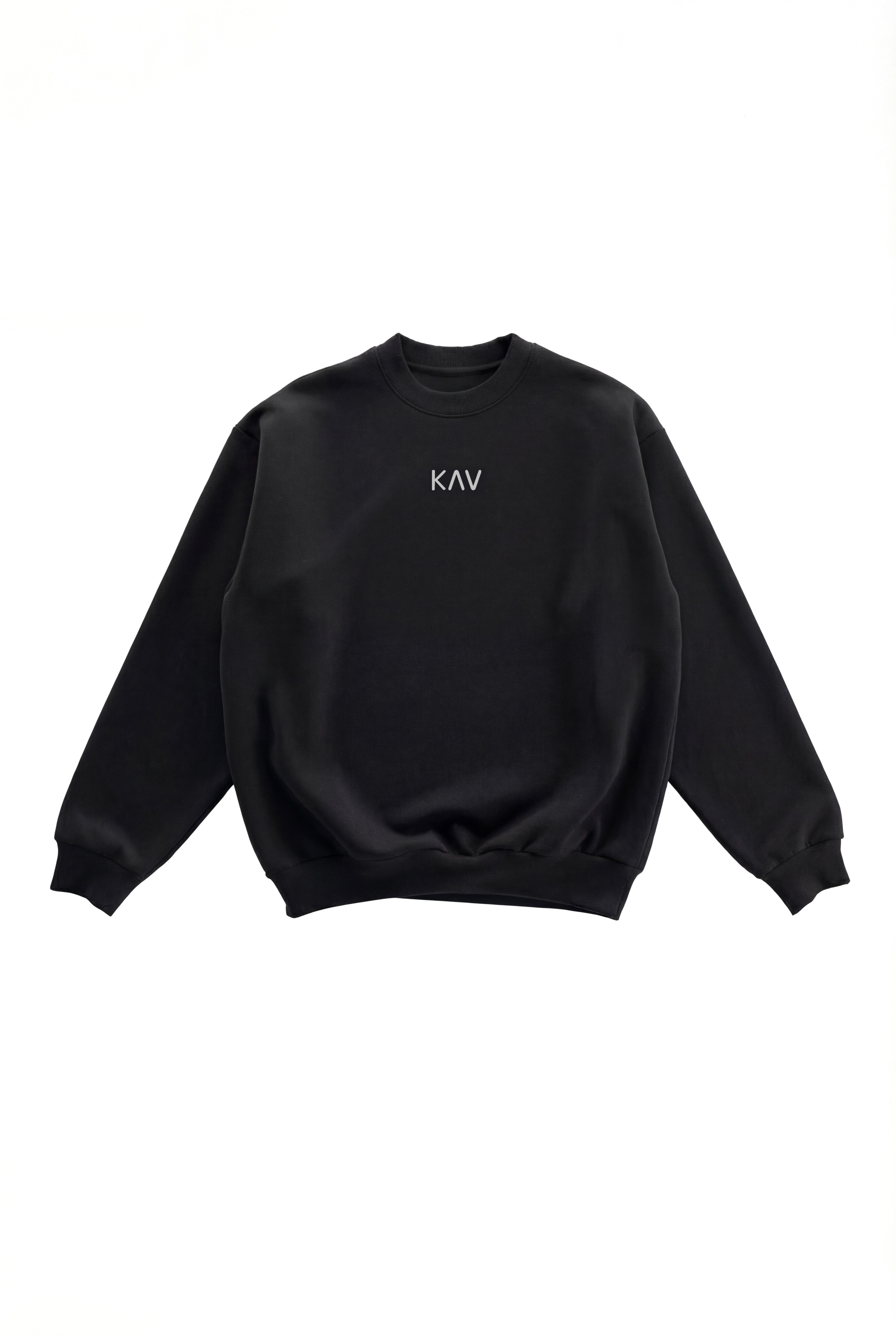 Black Original Oversized Crewneck Sweater