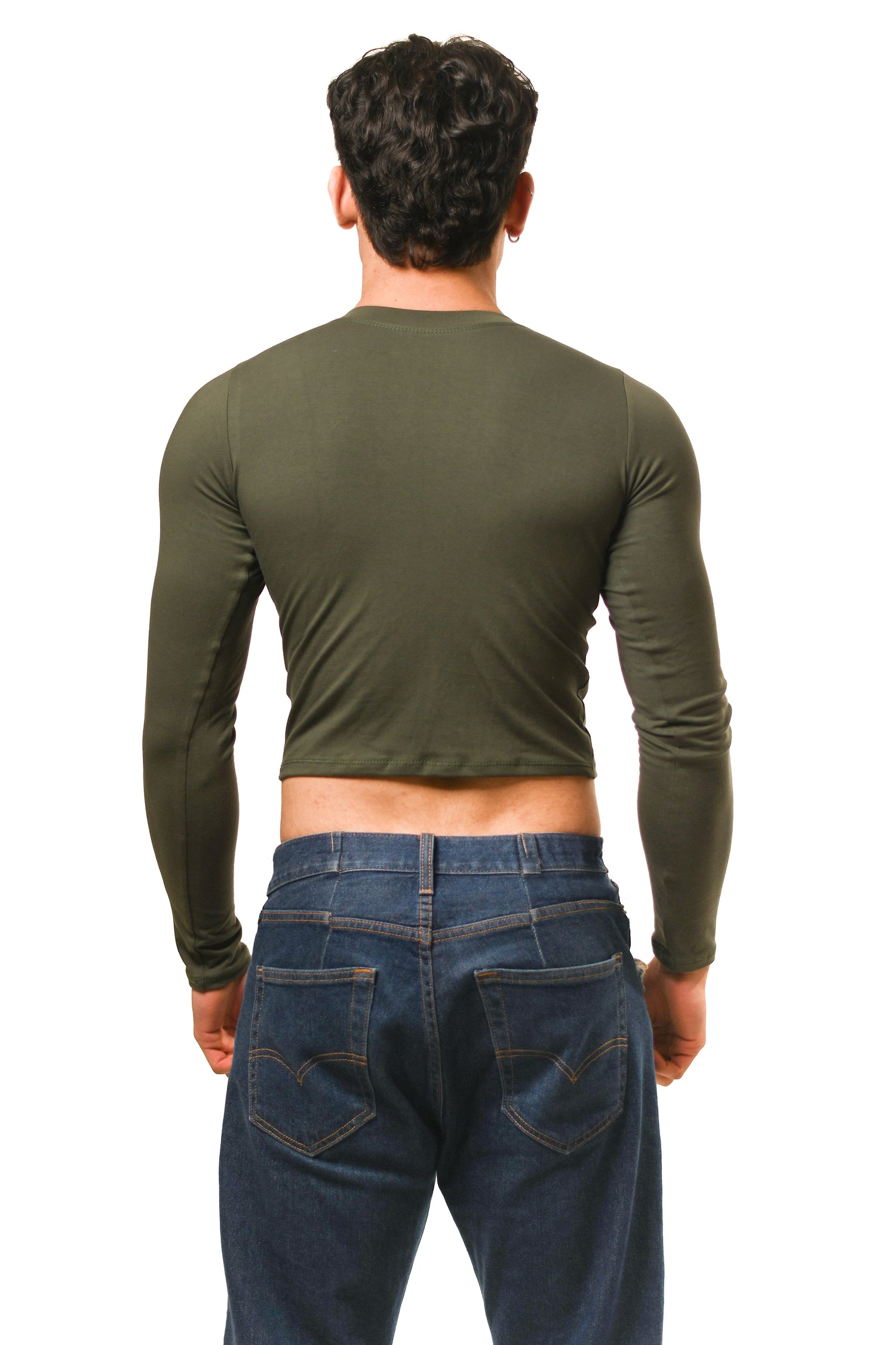 Dark Green Long Sleeve Magnet Top