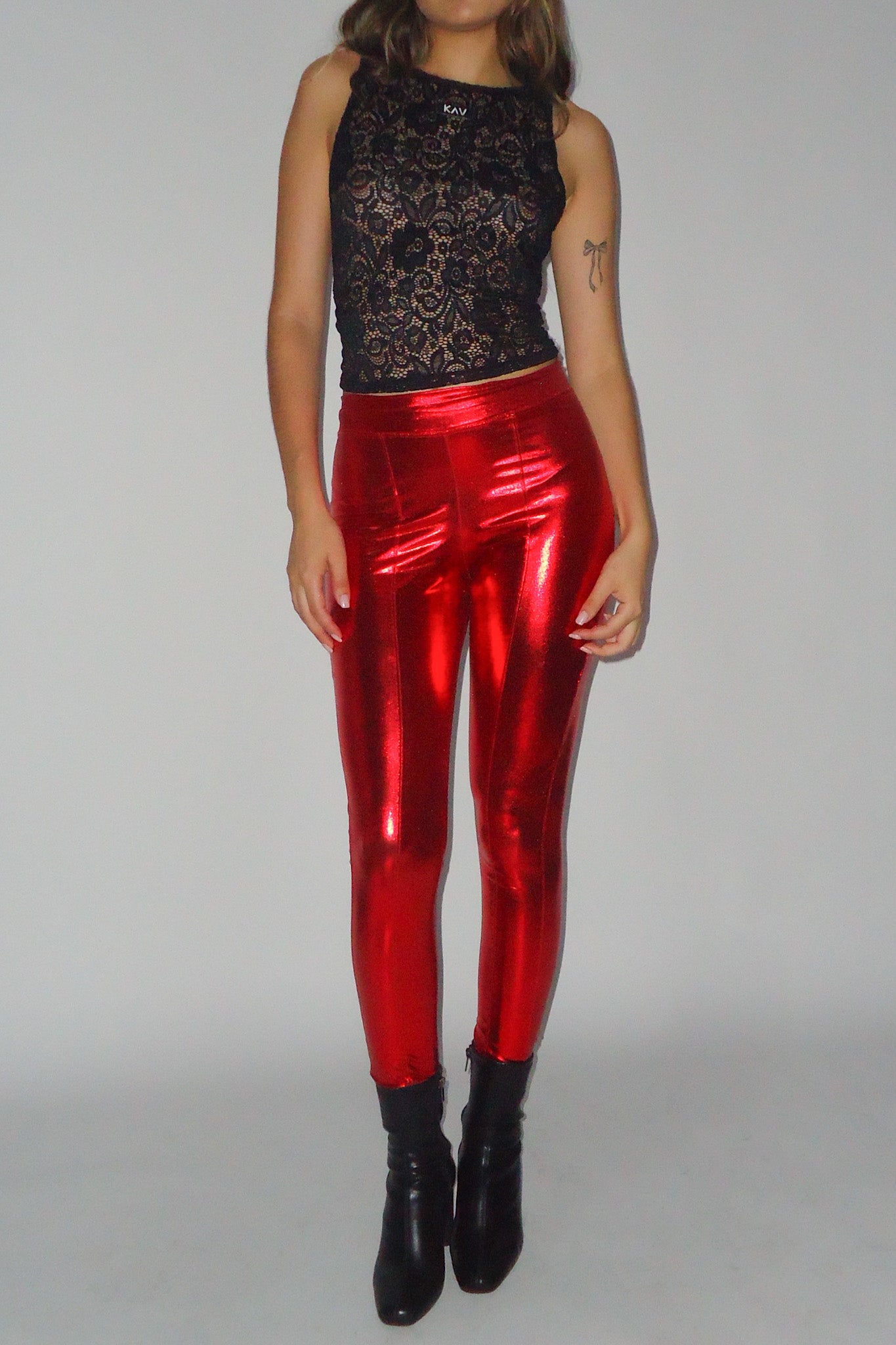 Red Metallic Pant