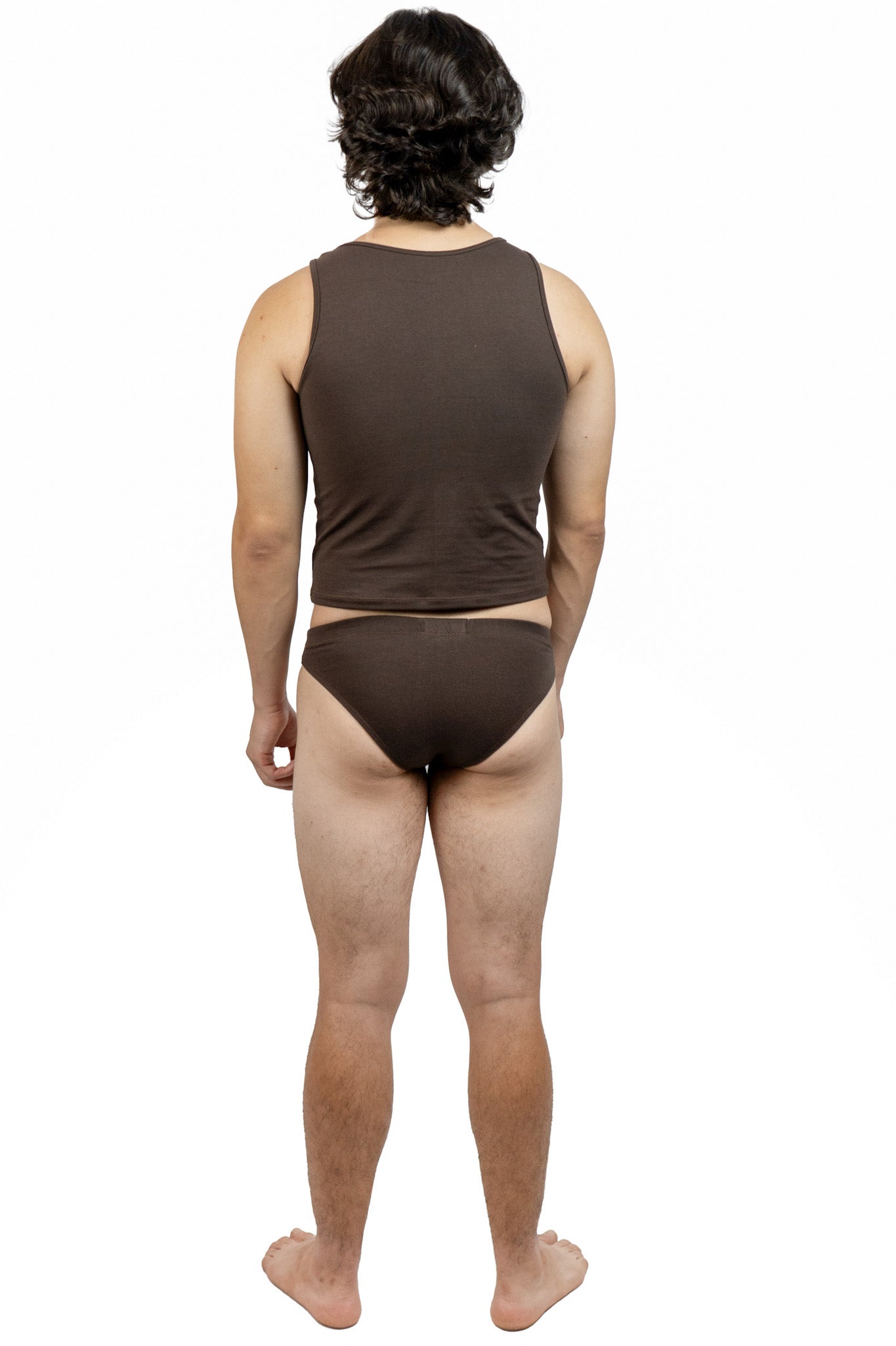 Hot Brown Magnet Brief Set