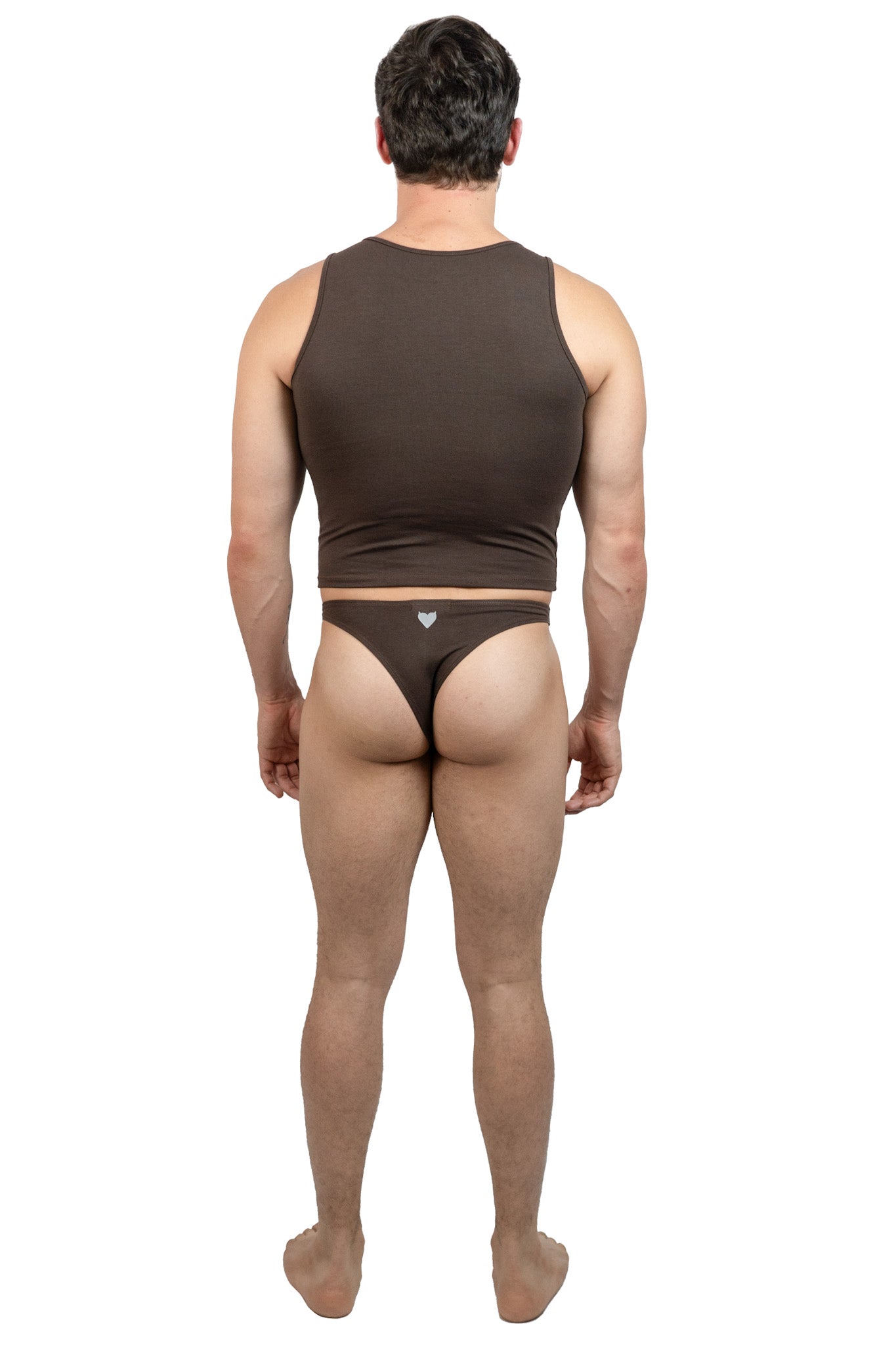 Hot Brown Gabriel Thong Set