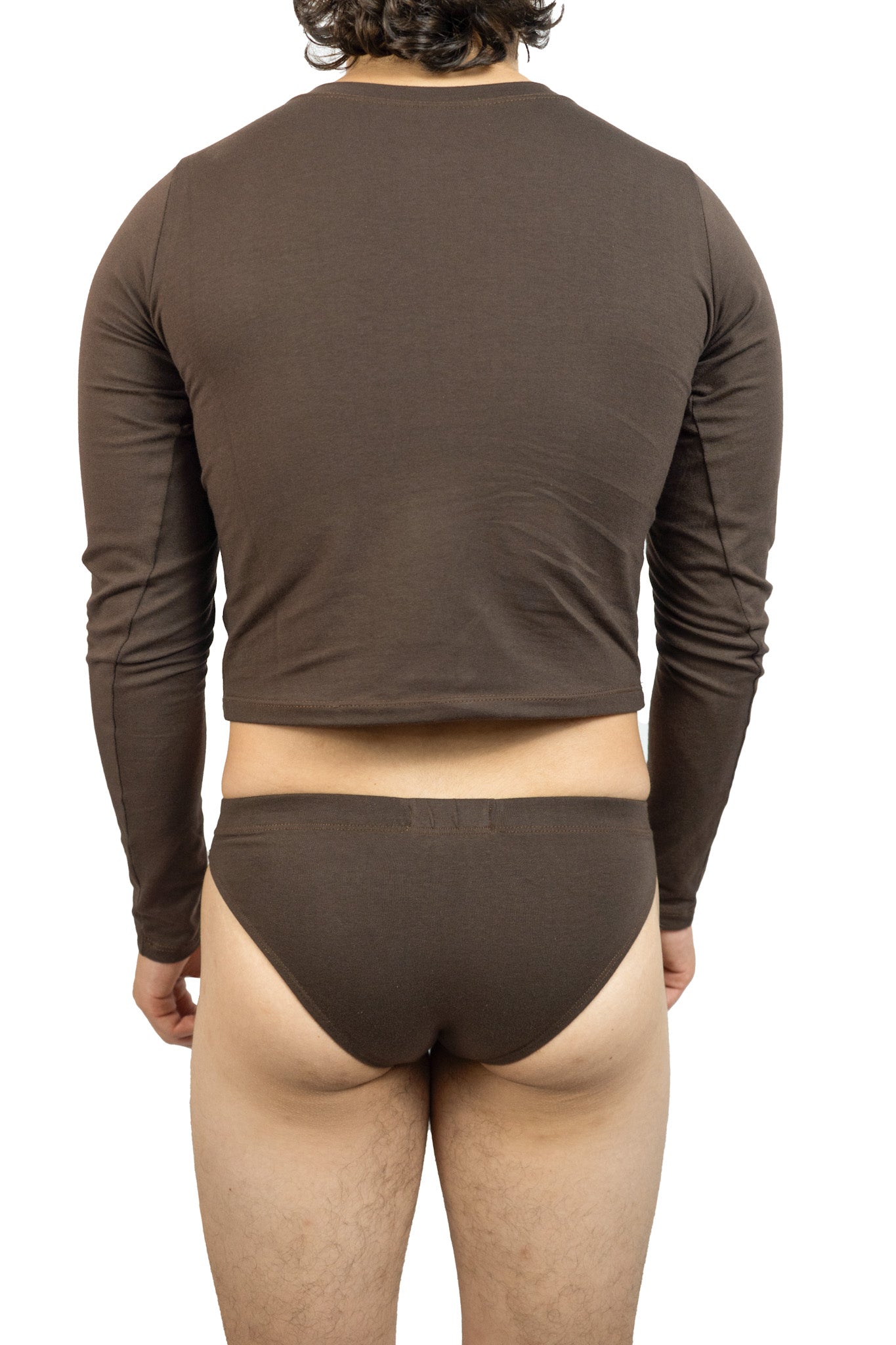 Brown Long Sleeve Magnet Brief Set