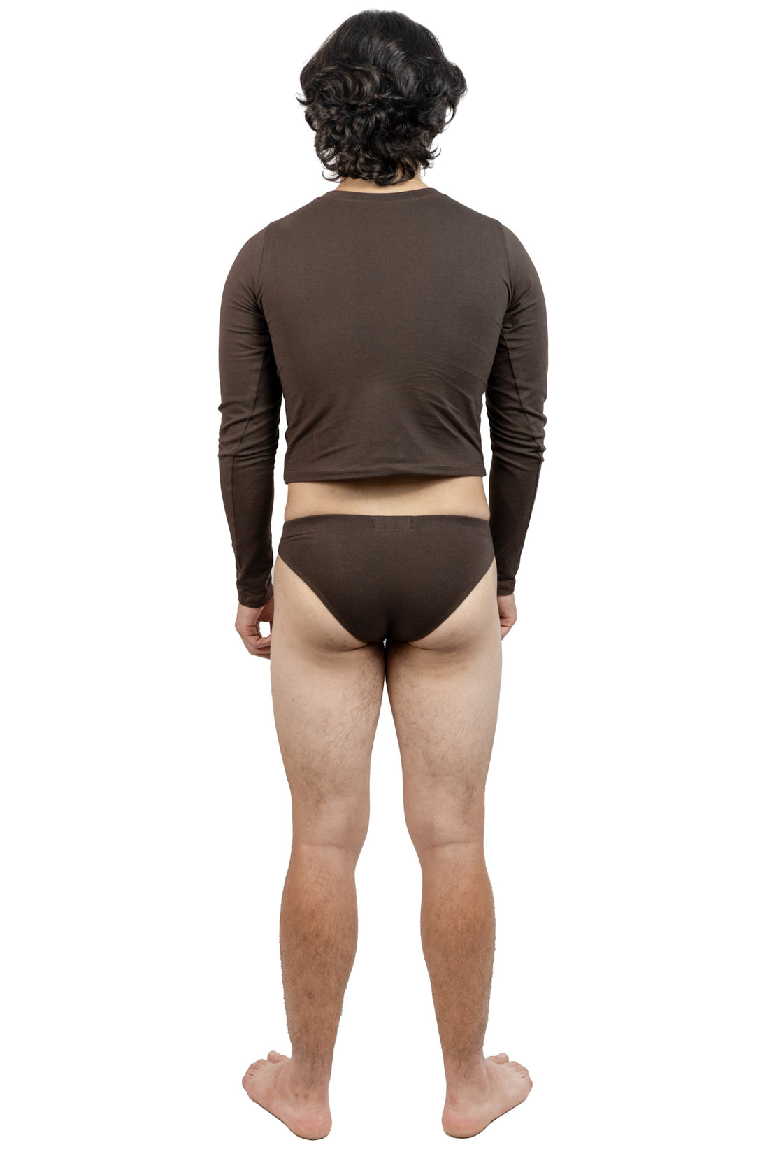 Brown Long Sleeve Magnet Brief Set