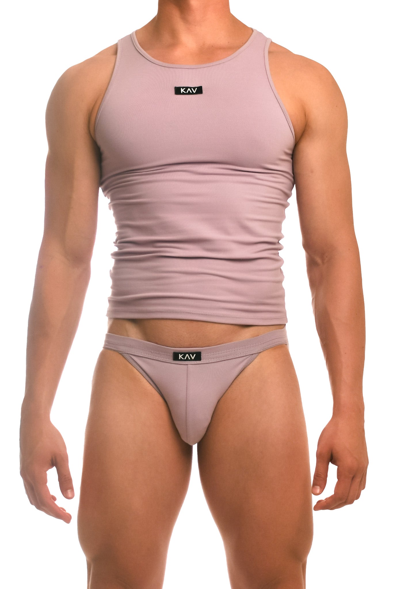 Lilac Embroidery Cotton Jersey Jockstrap Set
