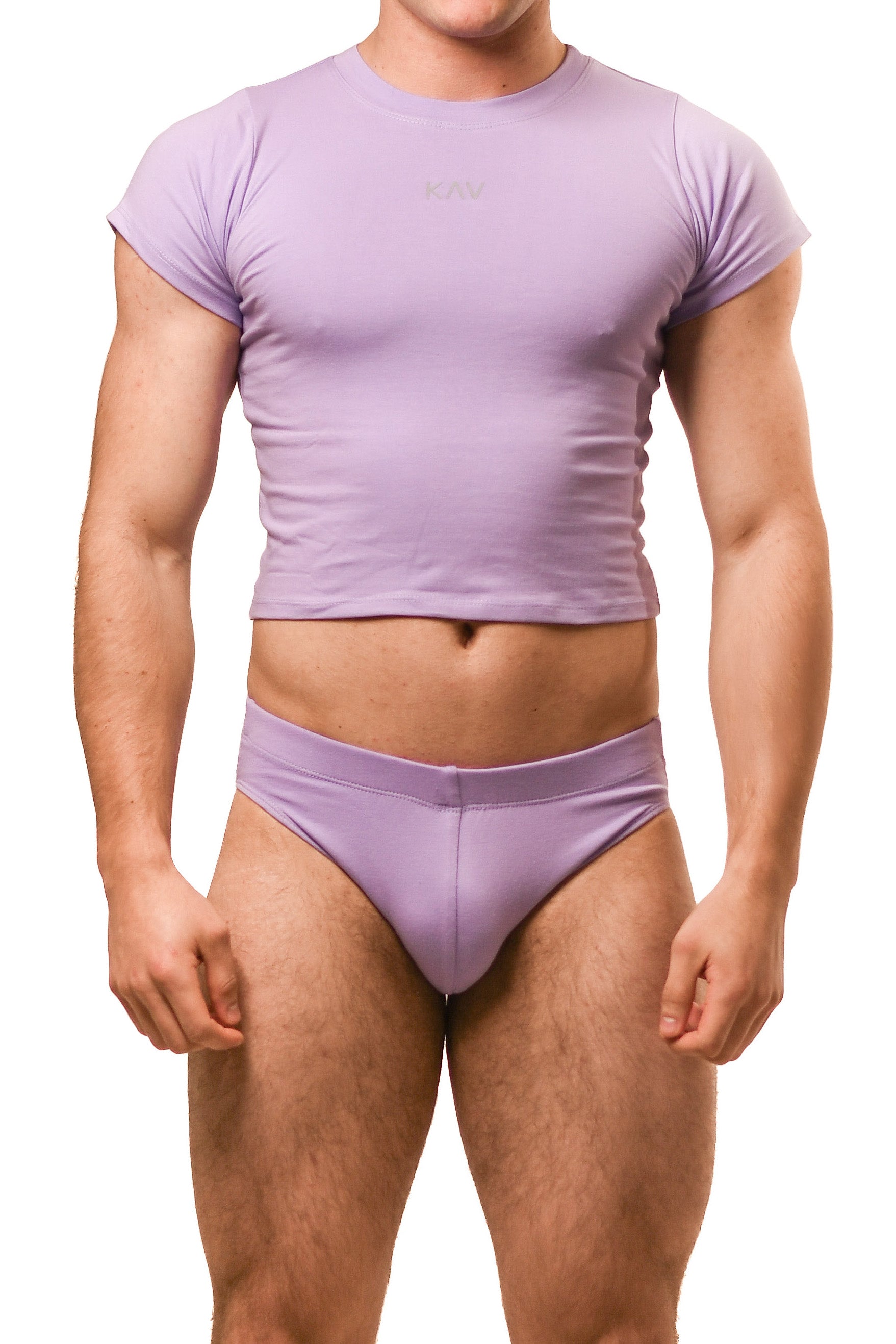 Lilac Magnet Baby Tee Brief Set