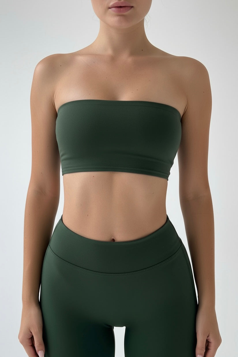 Dark Green Original Cotton Jersey Mini Bandeau Top