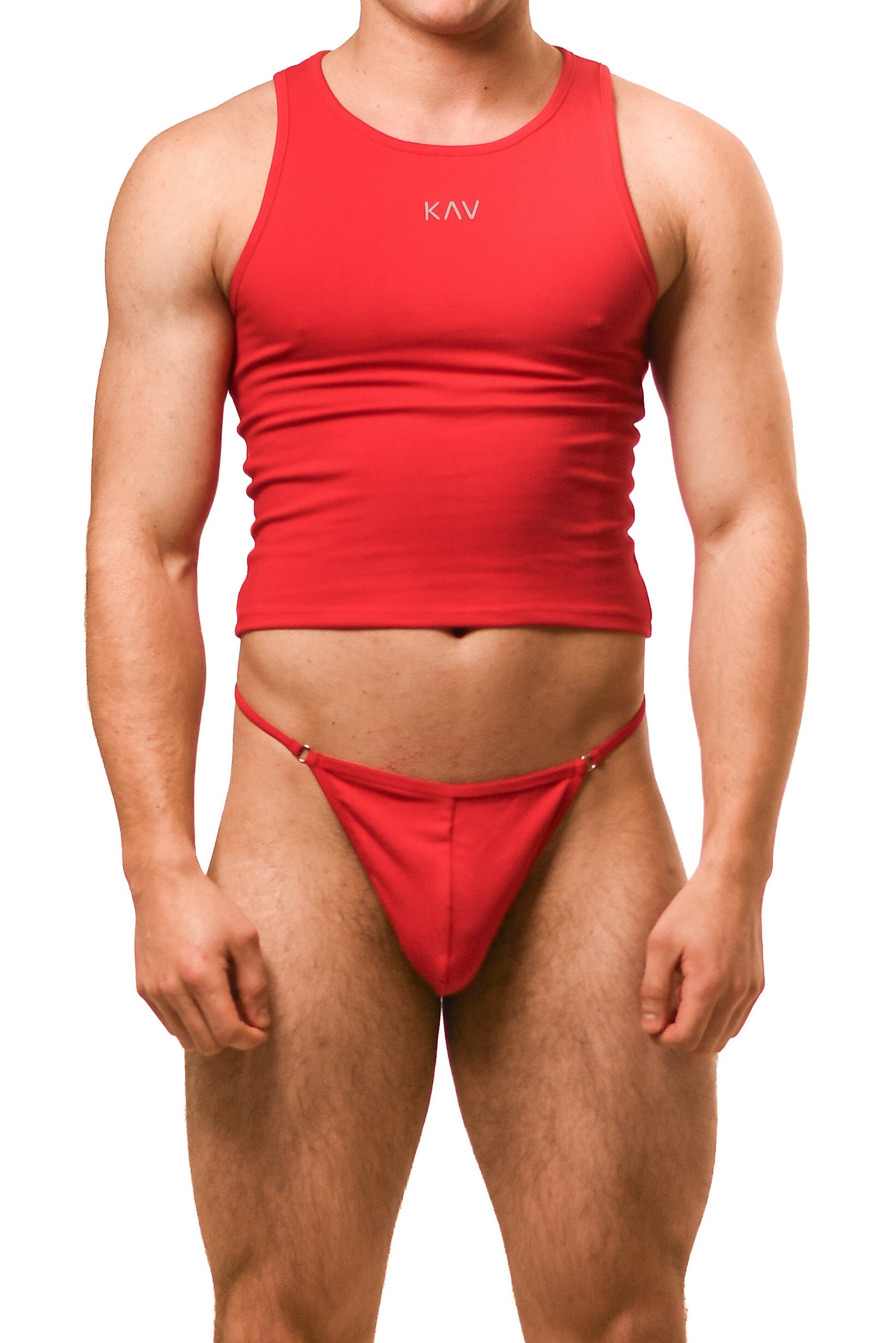 Red Magnet Tank Top G-String Set