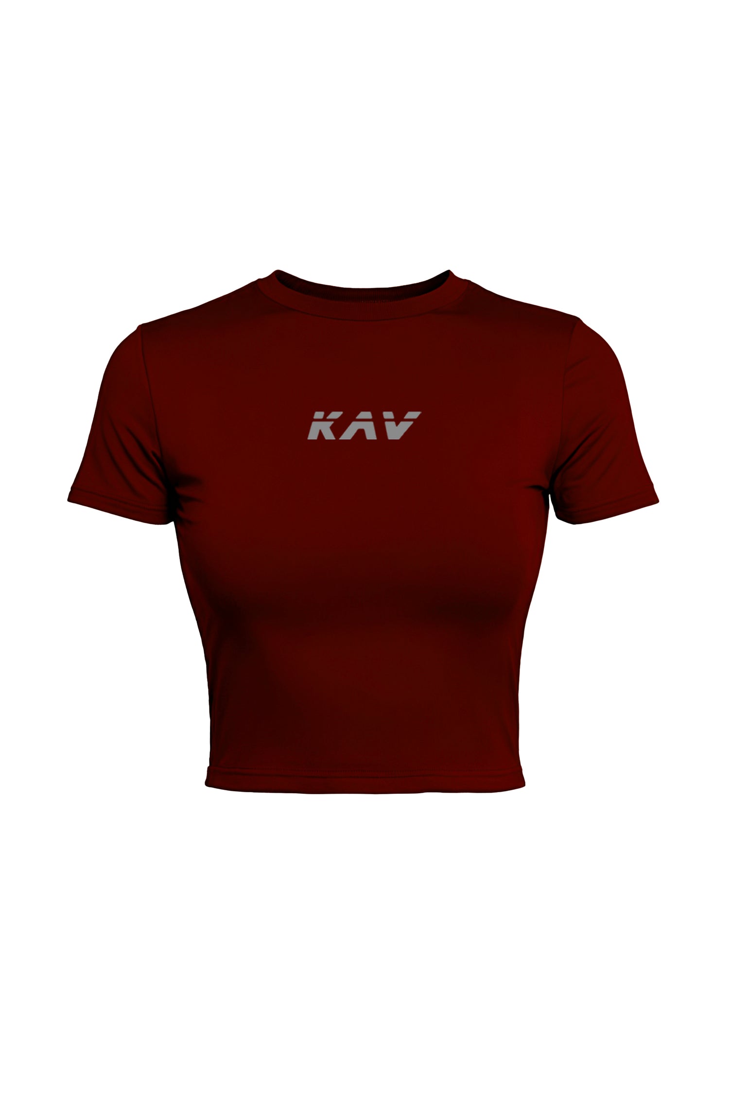 Dark Red Reflective KAV Baby Tee