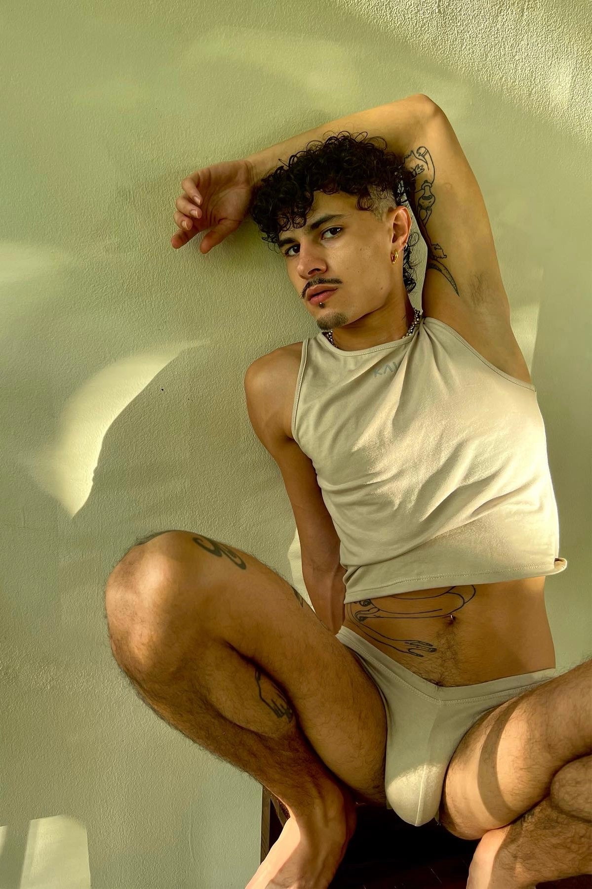 Beige Cotton Jersey Brief