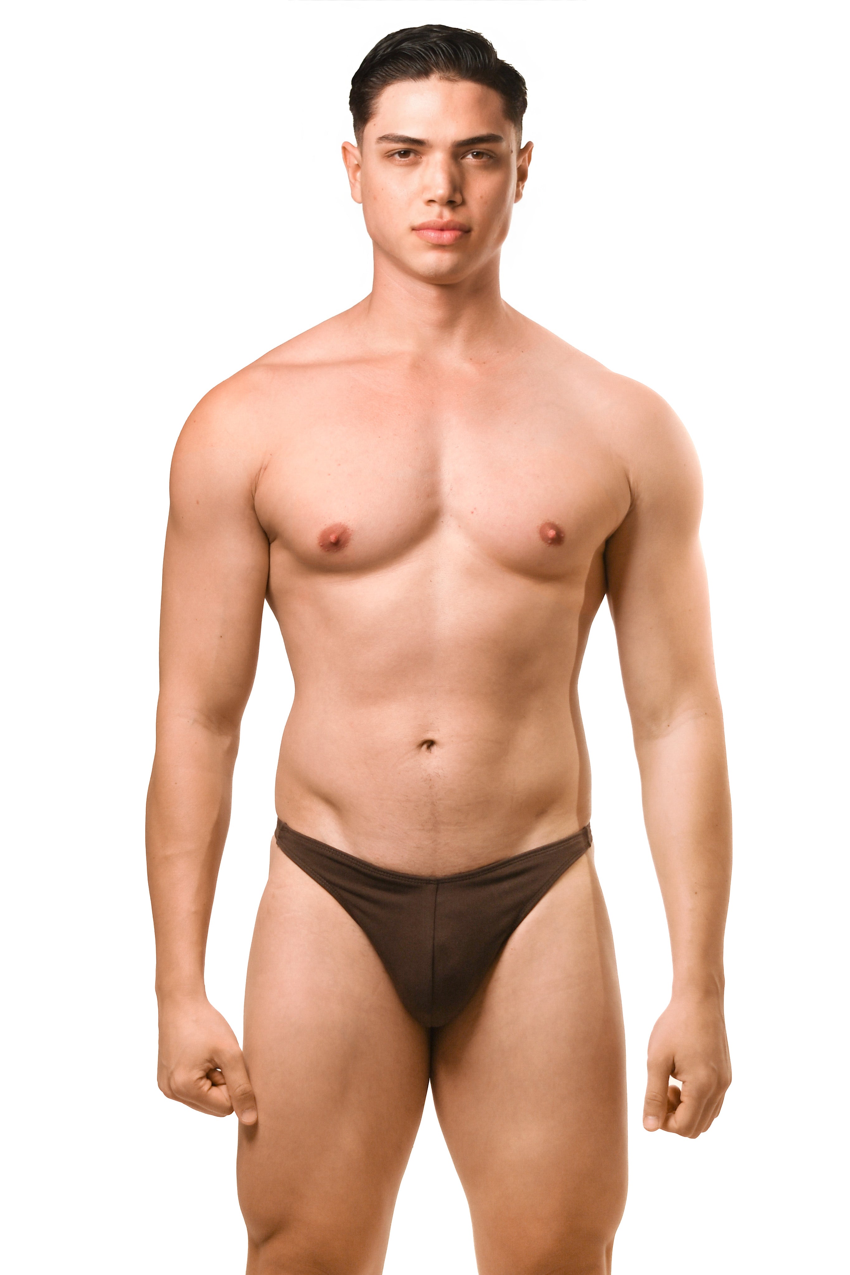 Hot Brown Cotton Jersey Men Thong