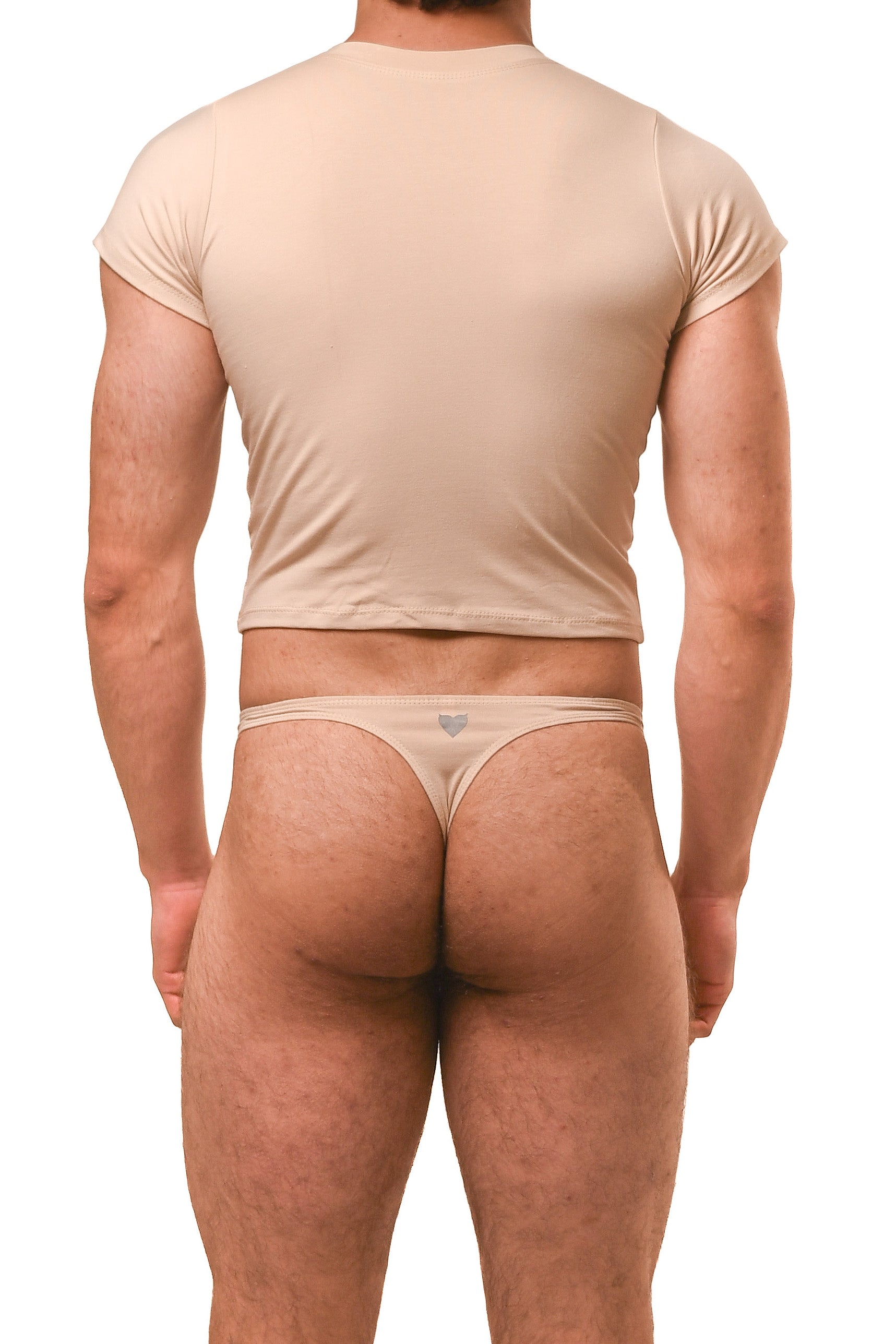 Beige Magnet Baby Tee Thong Set
