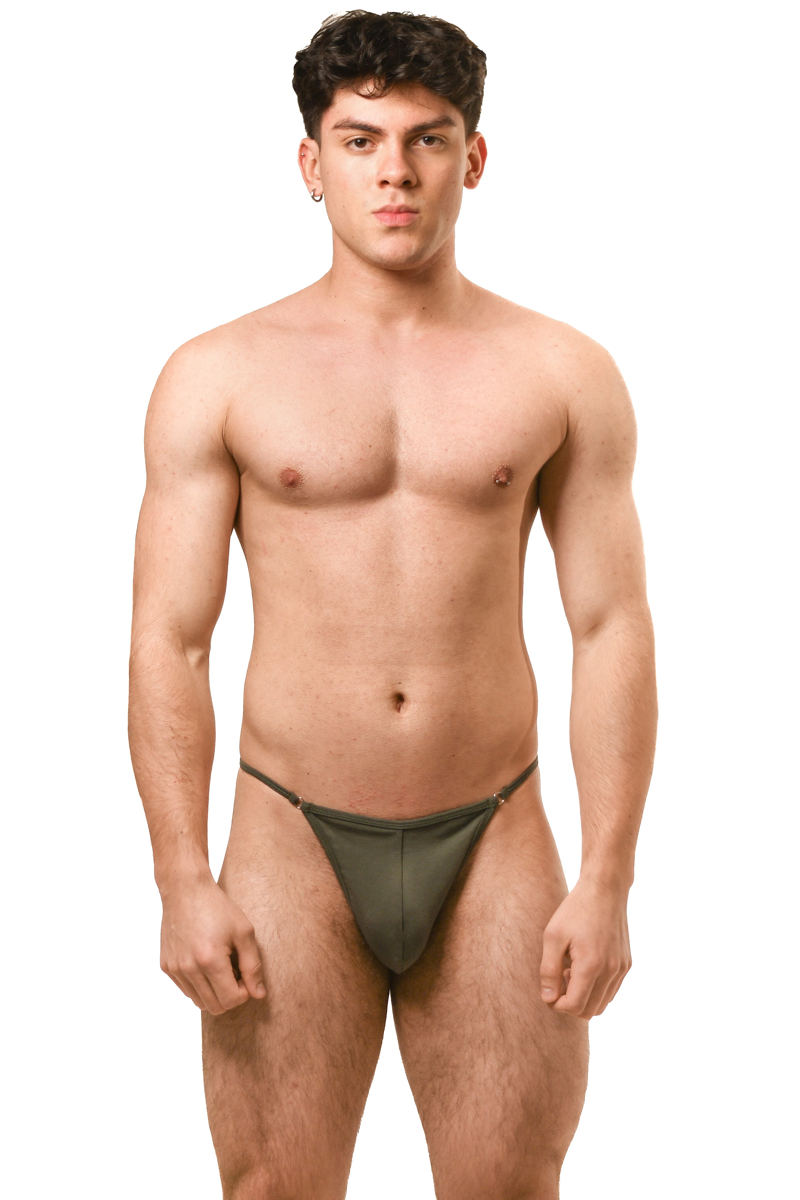 Dark Green Cotton Jersey Men G-String