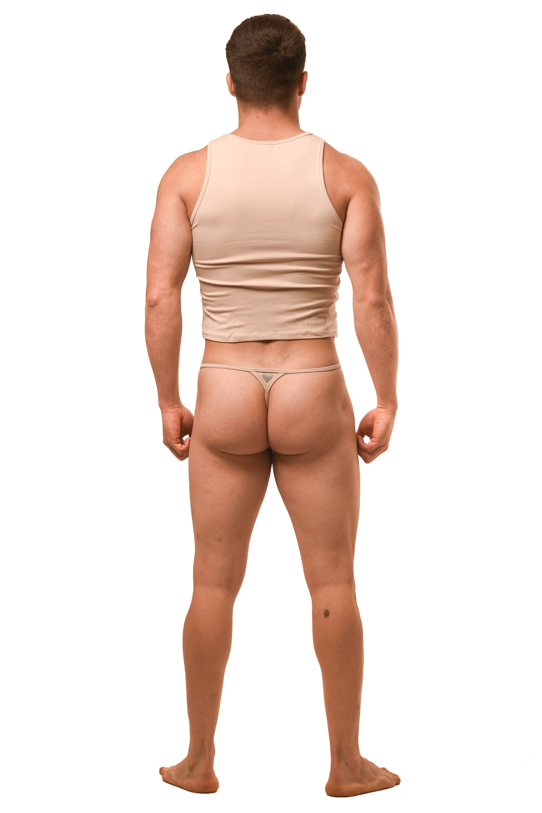 Beige Magnet Tank Top G-String Set