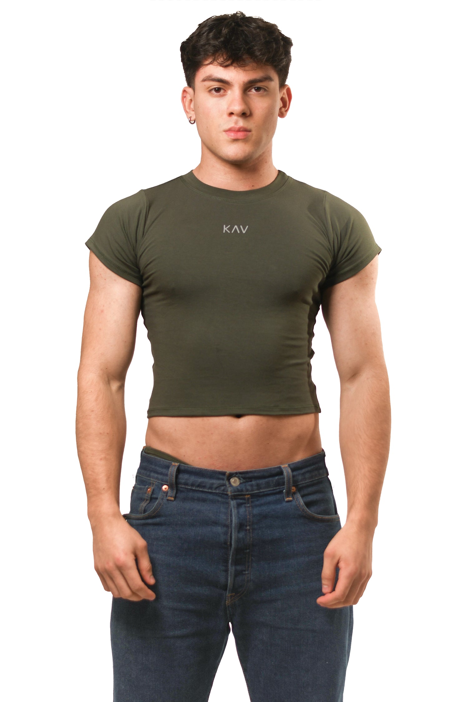 Dark Green Magnet Baby Tee