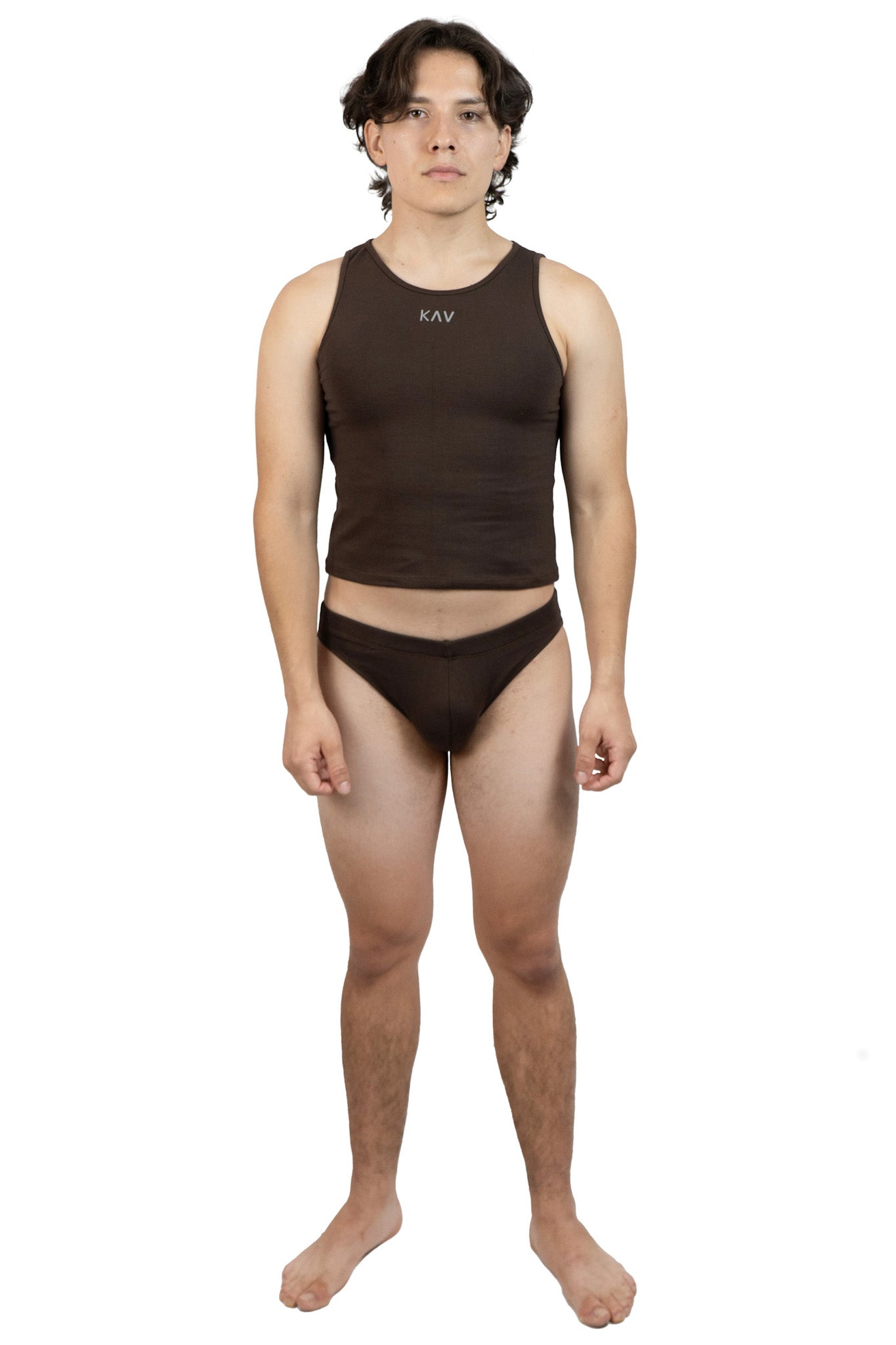 Hot Brown Magnet Brief Set