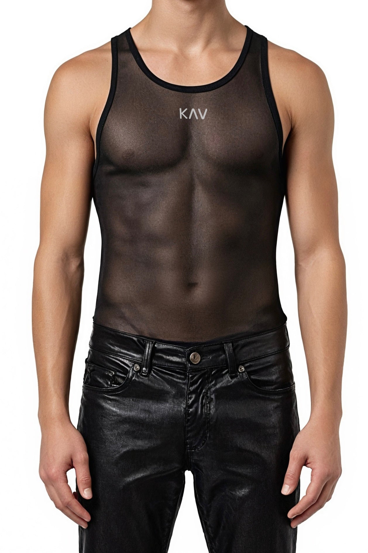 Black Mesh Magnet Tank Top