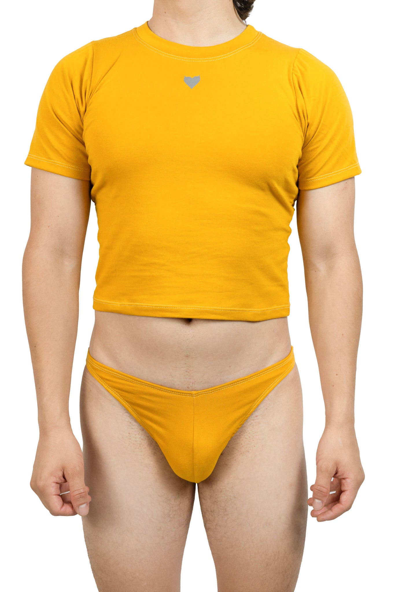 Mustard Cotton Jersey Men Thong
