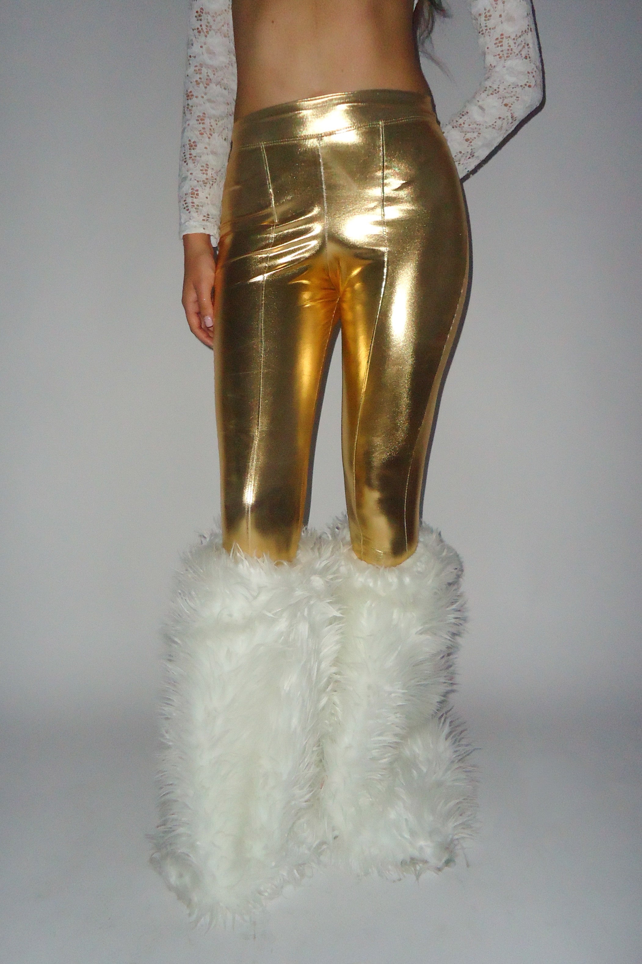Pants Store Metallic Puffer Jacket Gold / X-Small