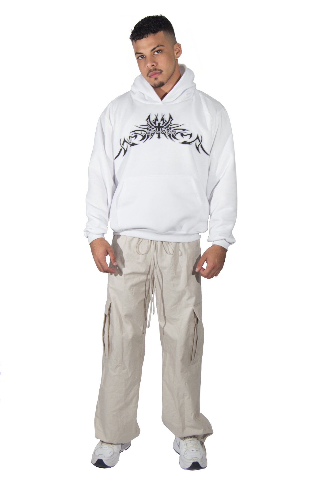 Power Tribal White Sweater