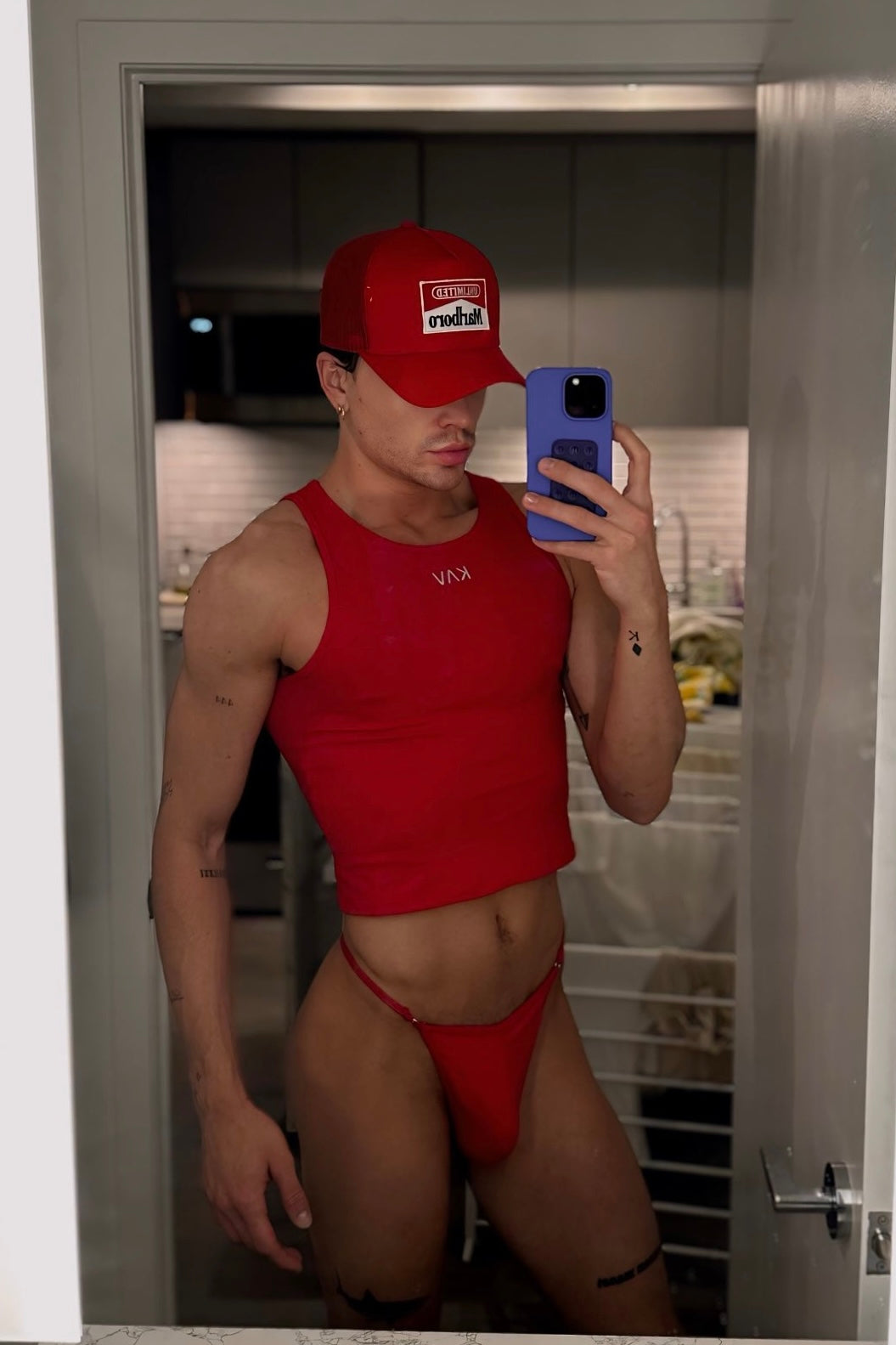 Red Venom Cotton Jersey Set