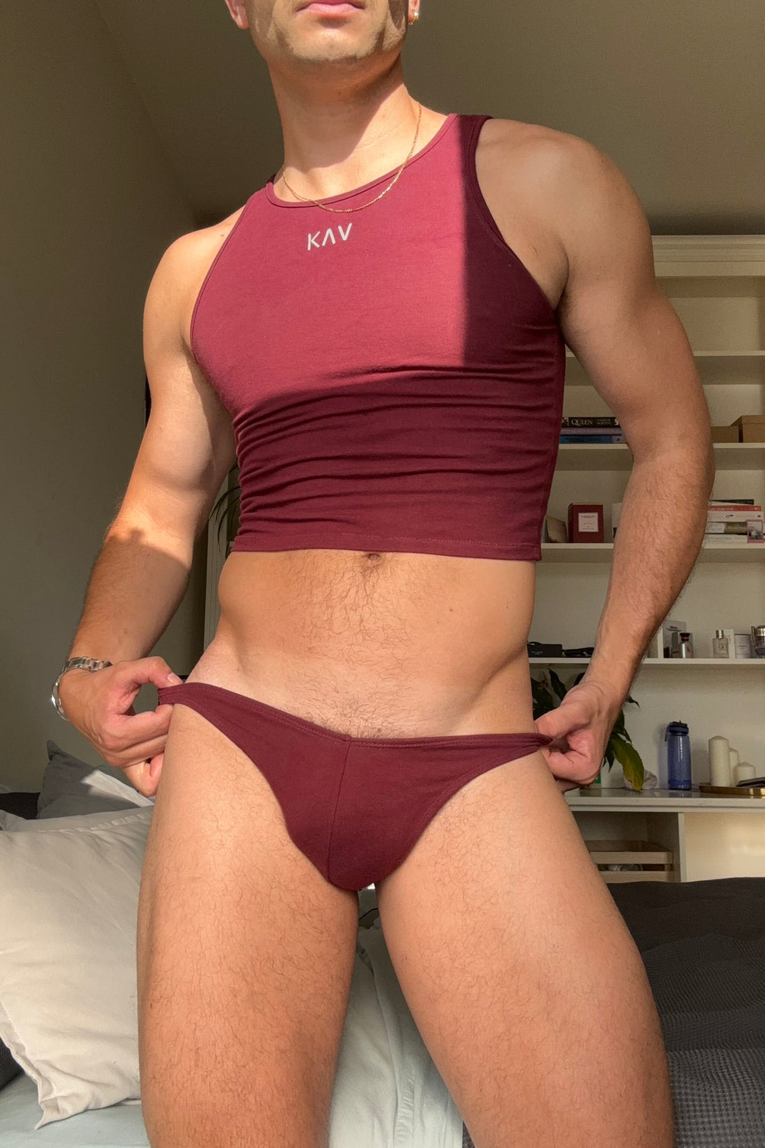 Dark Red Gabriel Thong Set