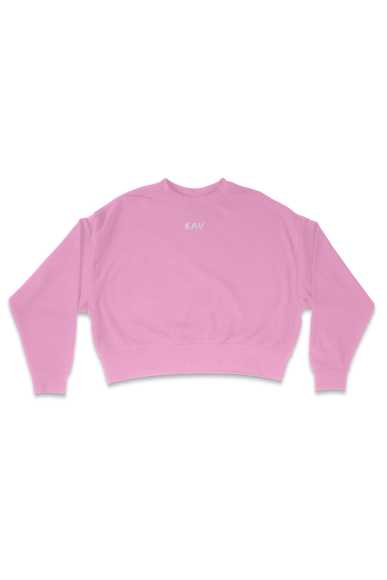 Pink Crop Crew Sweater