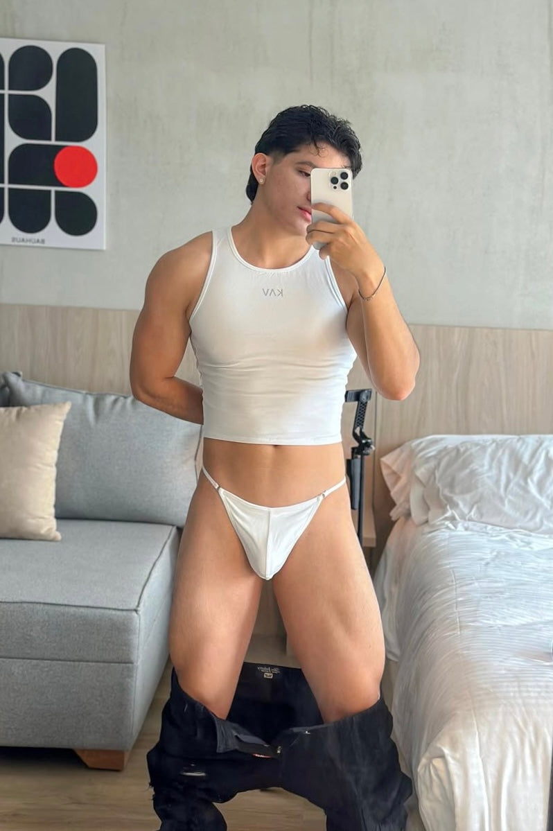 White G-String Tank Top Set