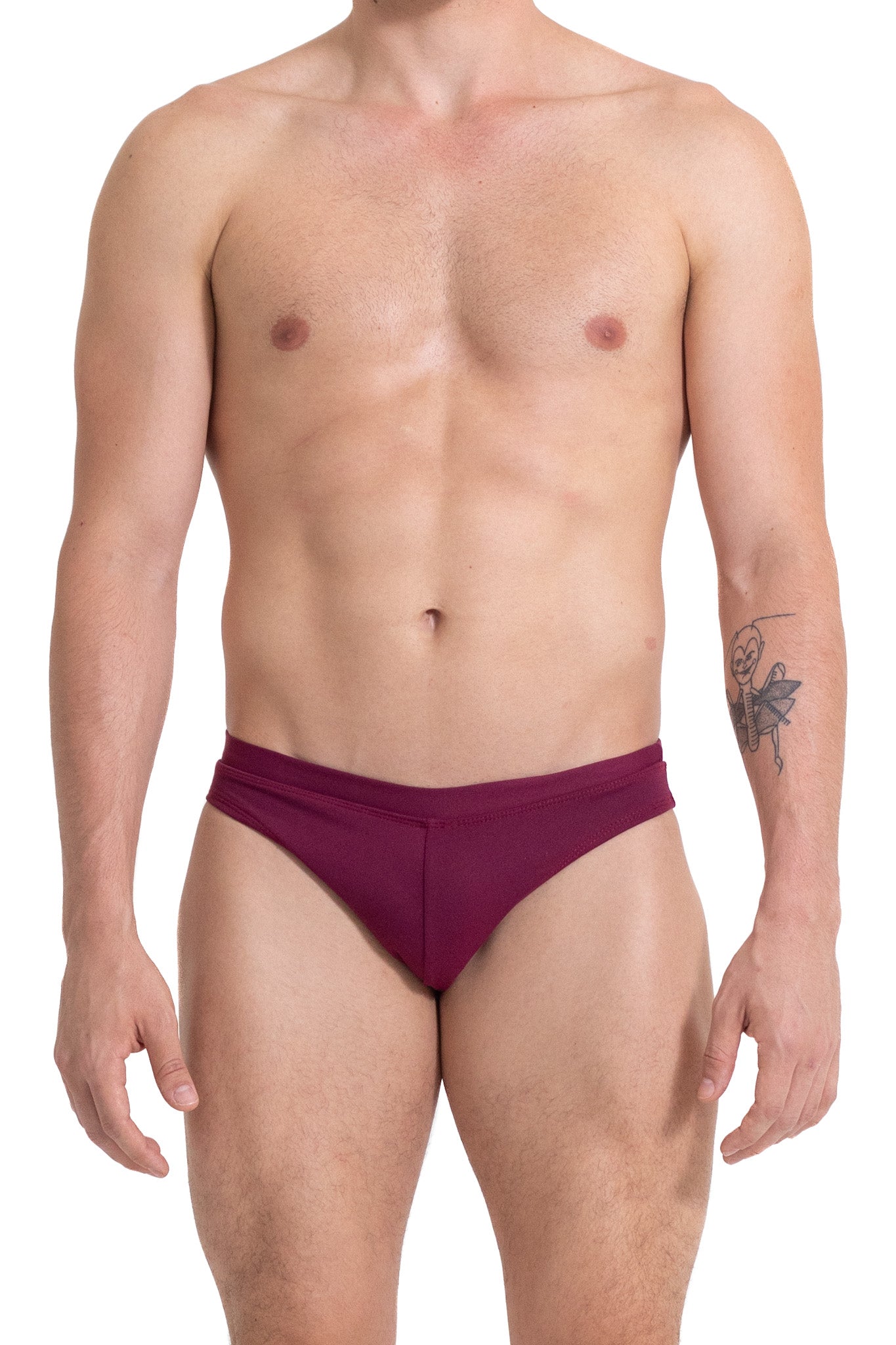 Dark Red Cotton Jersey Brief
