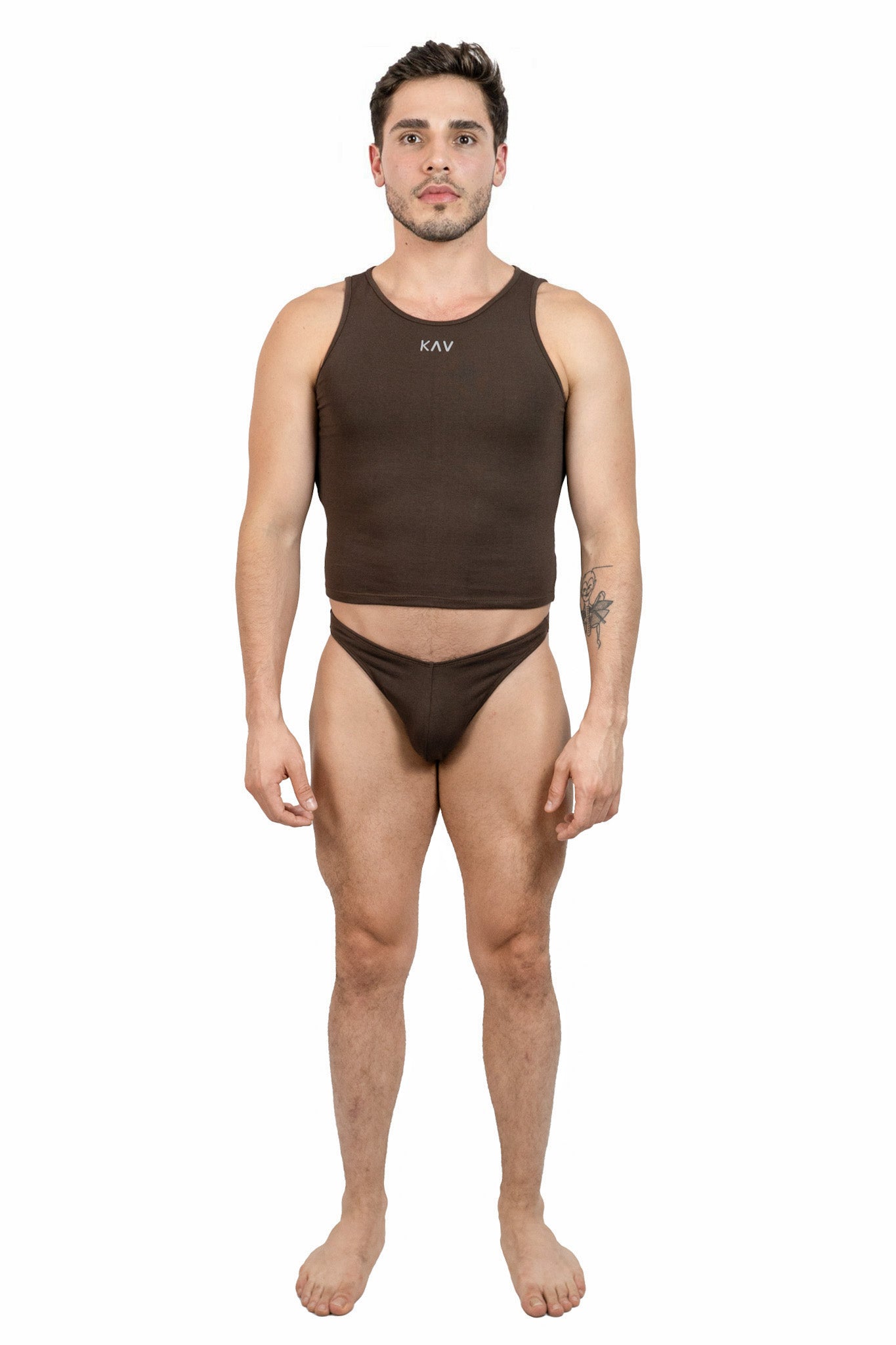 Hot Brown Gabriel Thong Set