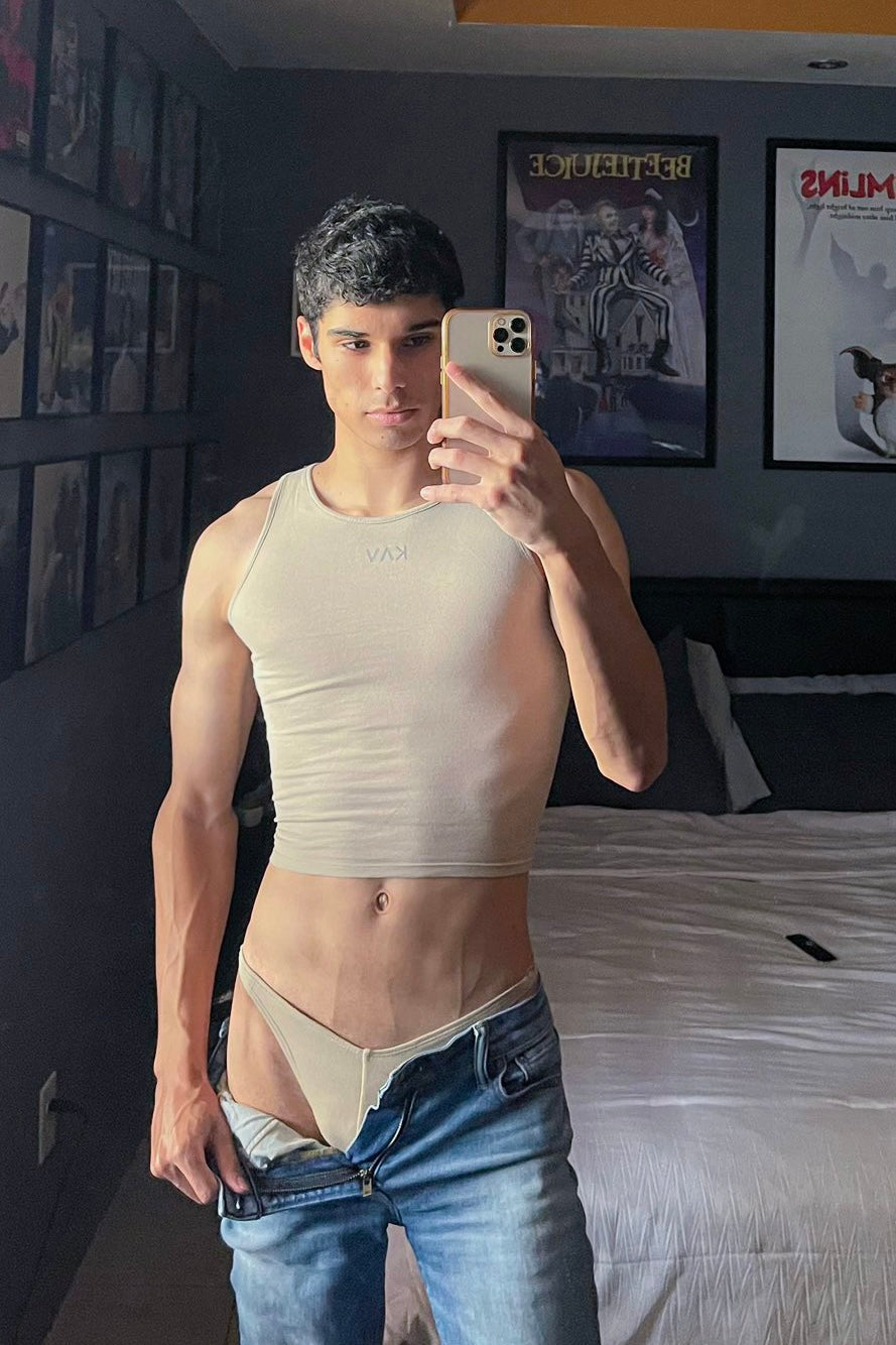 Beige Magnet Tank Top