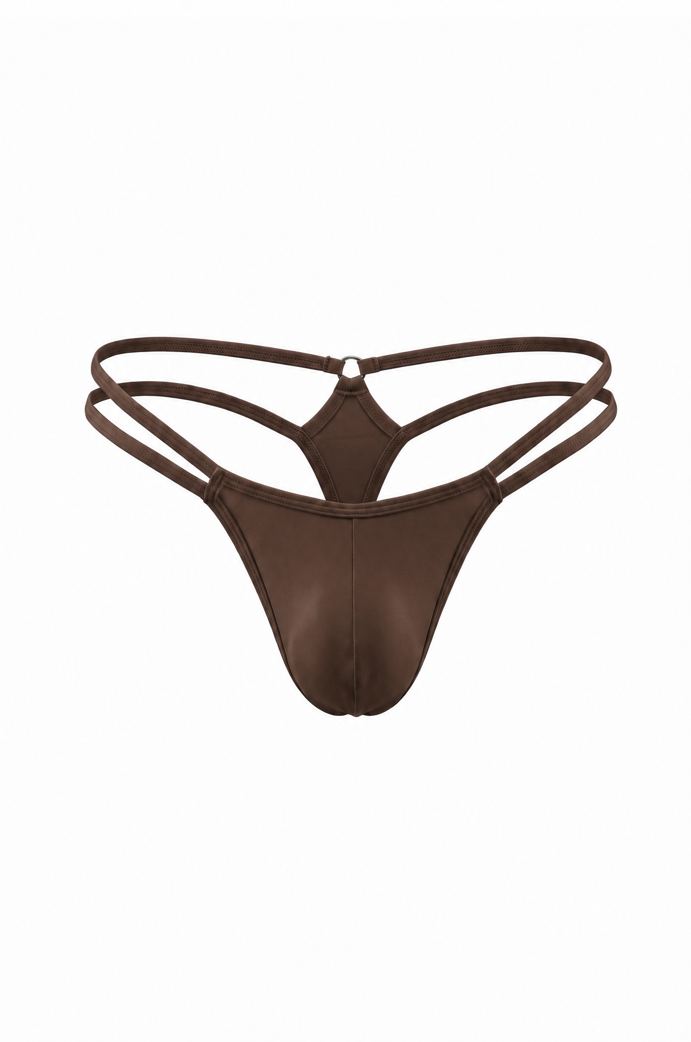 Dark Brown Men Double String G-String Thong