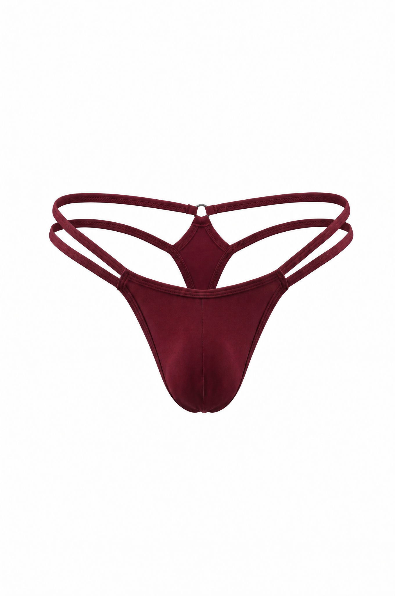 Dark Red Men Double String G-String Thong