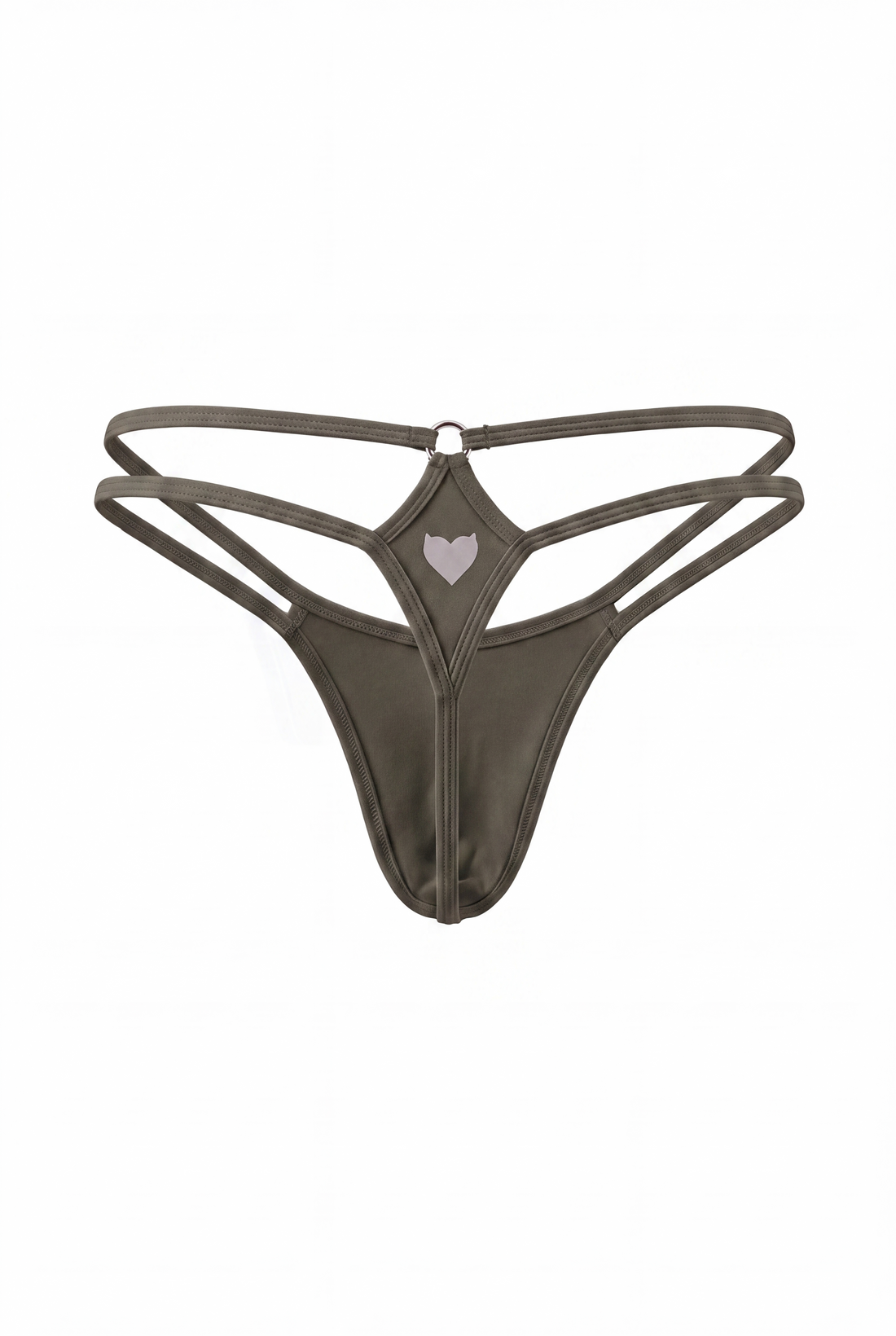 Dark Green Men Double String G-String Thong