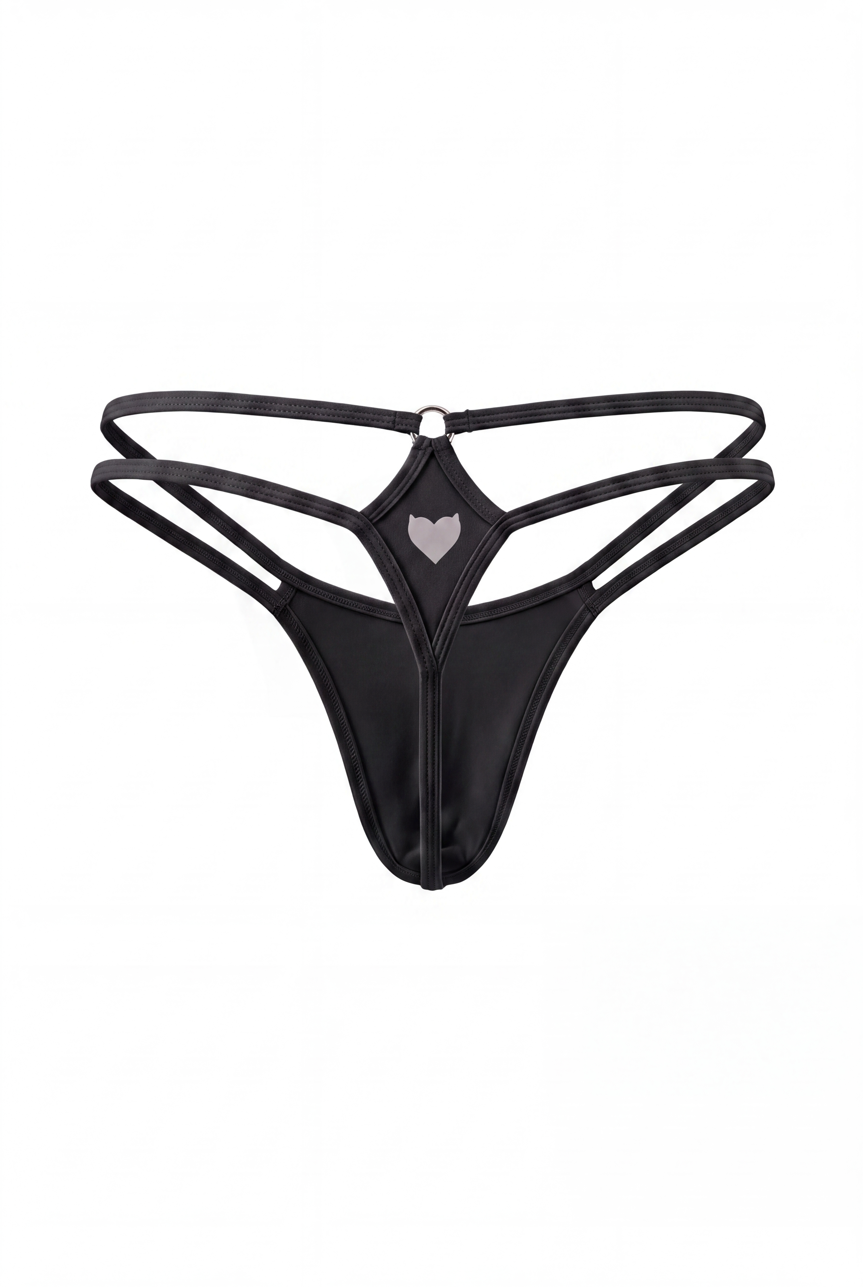 Black Men Double String G-String Thong