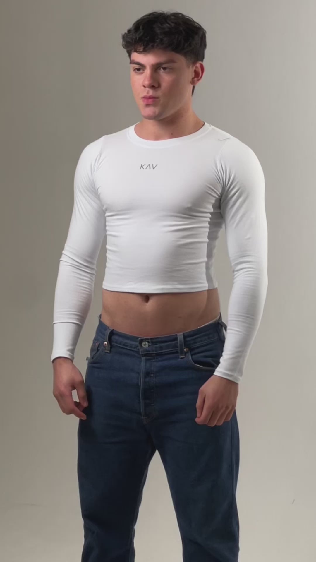 White Long Sleeve Magnet Top