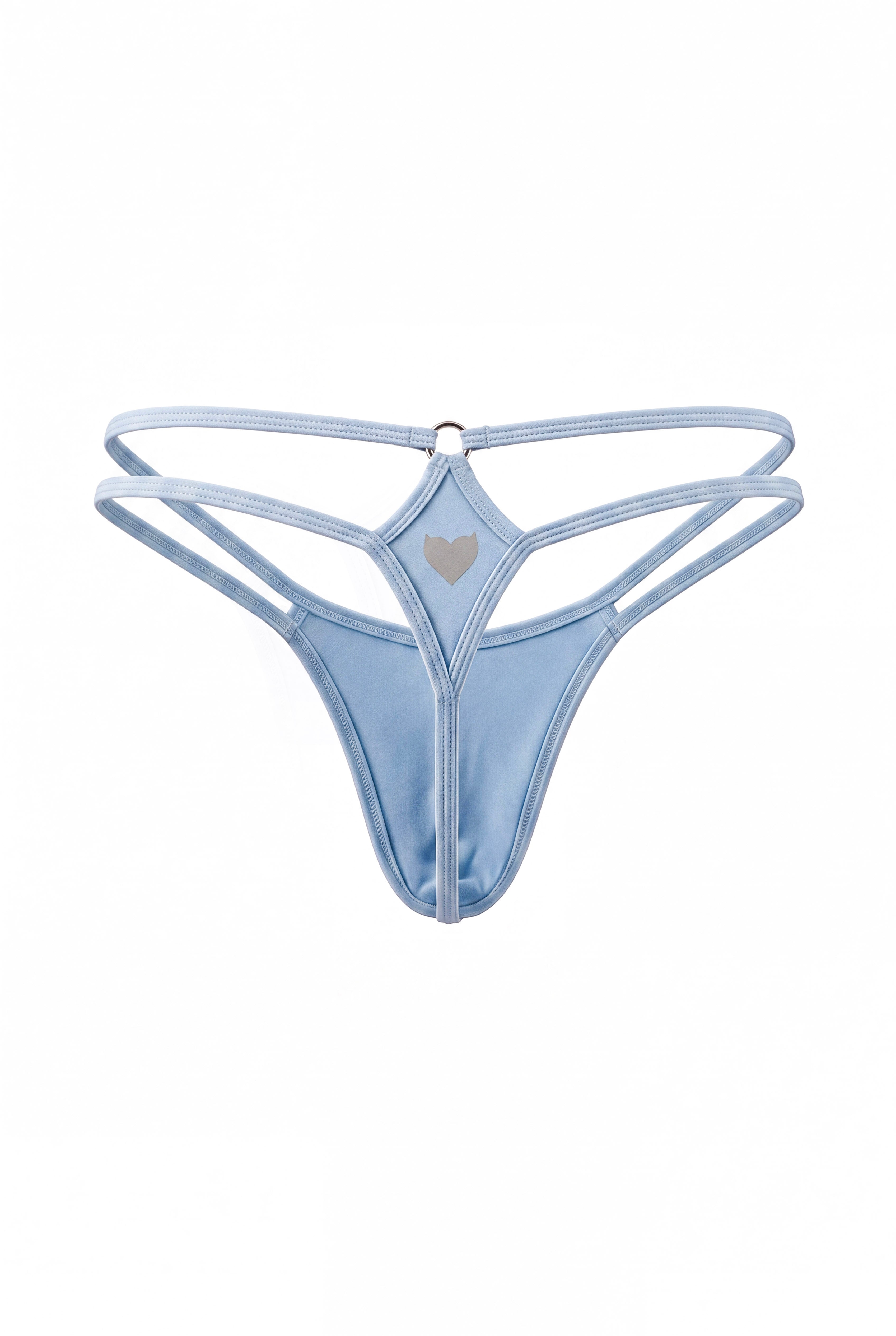 Baby Blue Men Double String G-String Thong