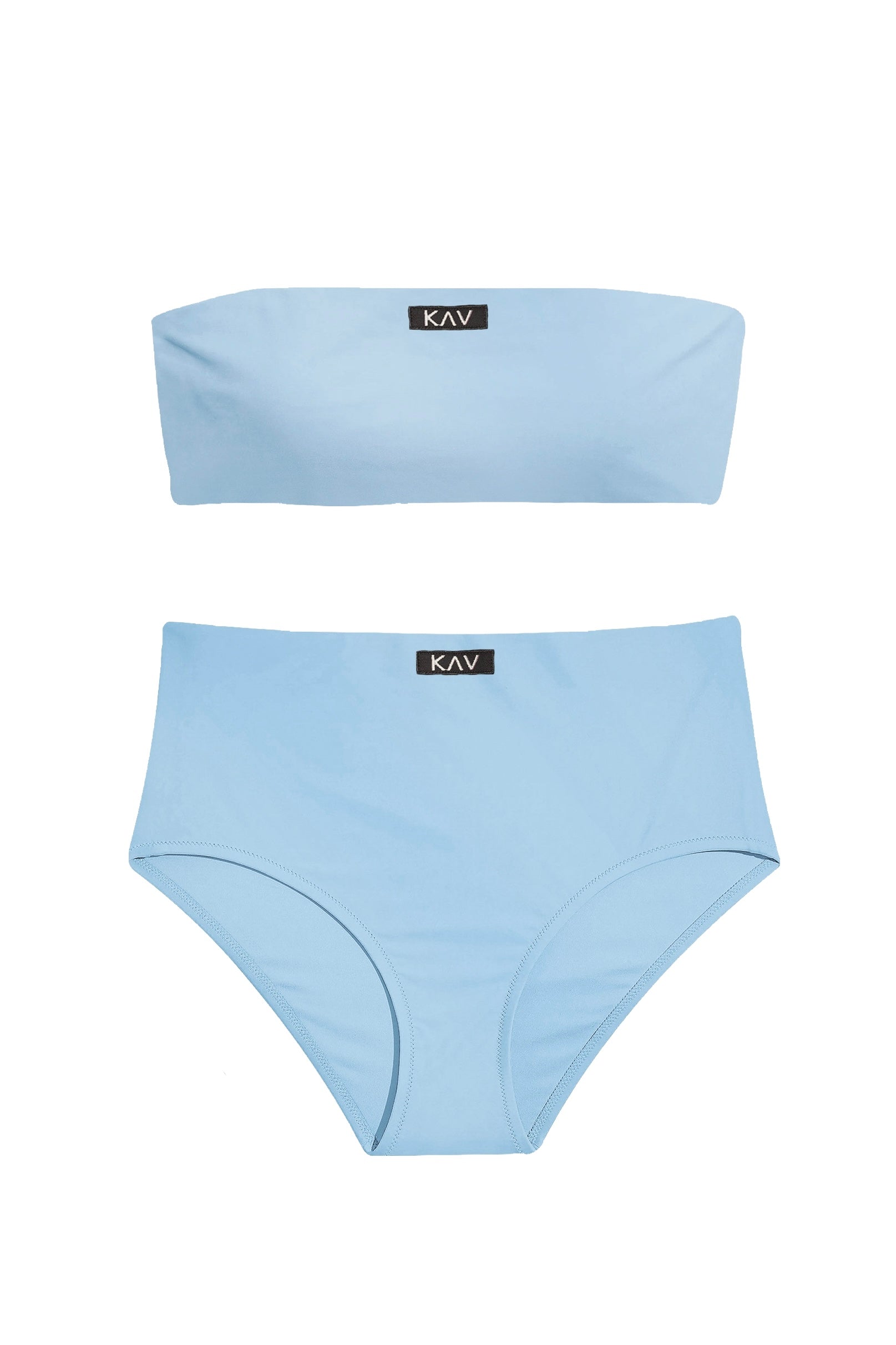 Baby Blue Tube High Waist Bikini