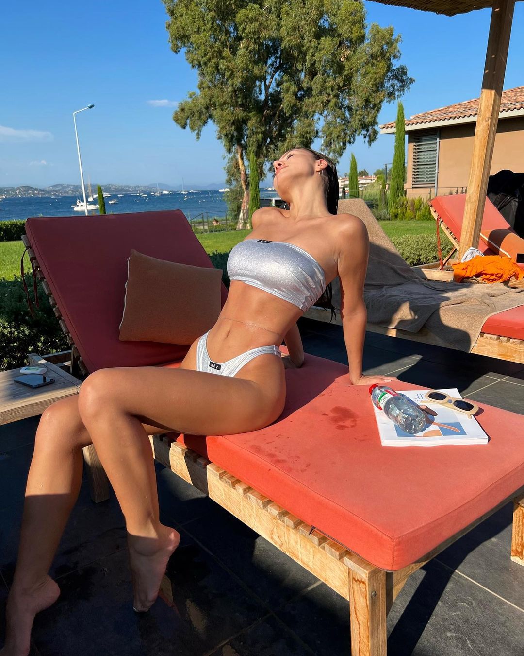 Silver Two Piece Minimal Tube Bikini