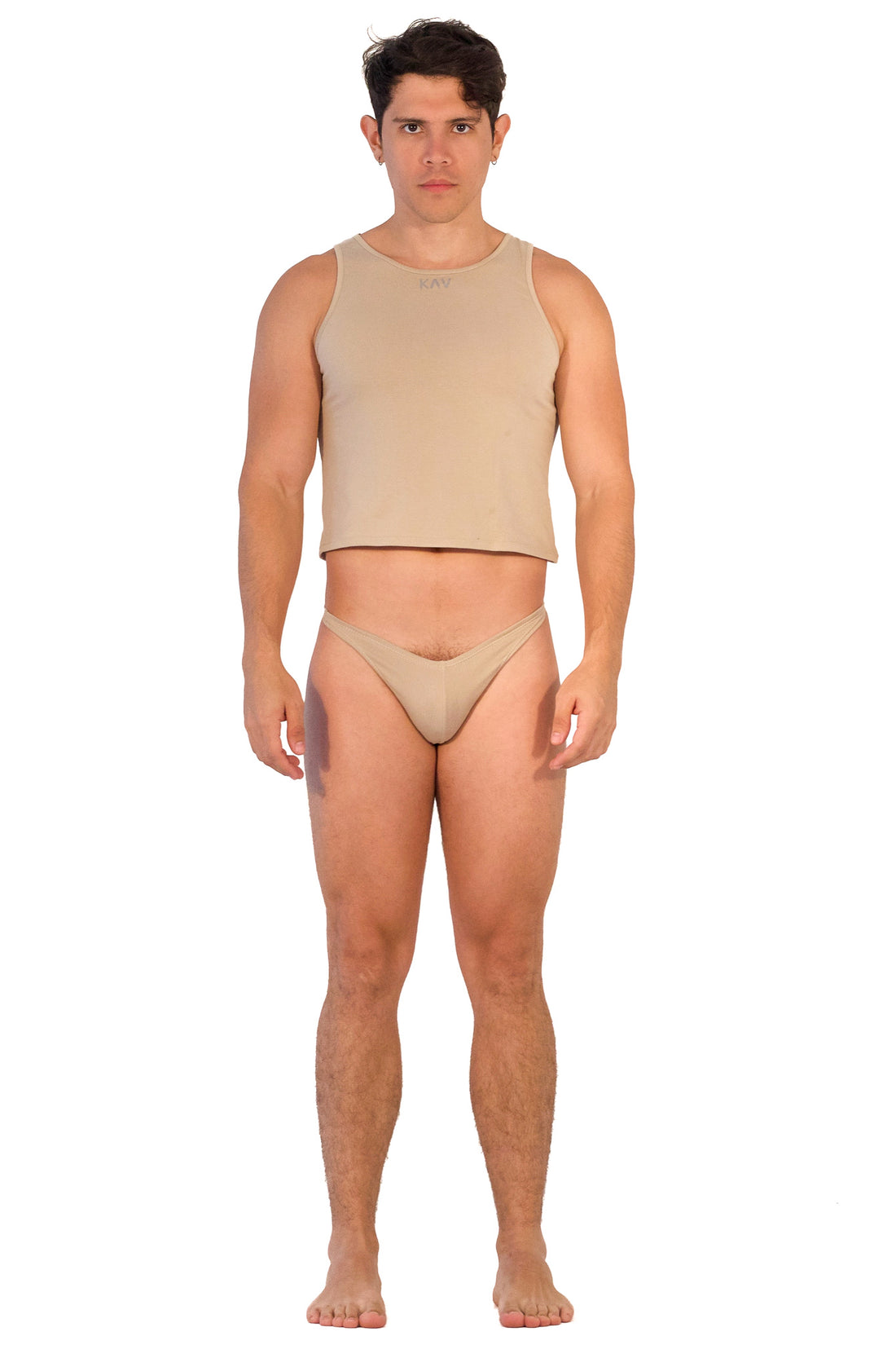 Beige Gabriel Thong Set - KAV Wear