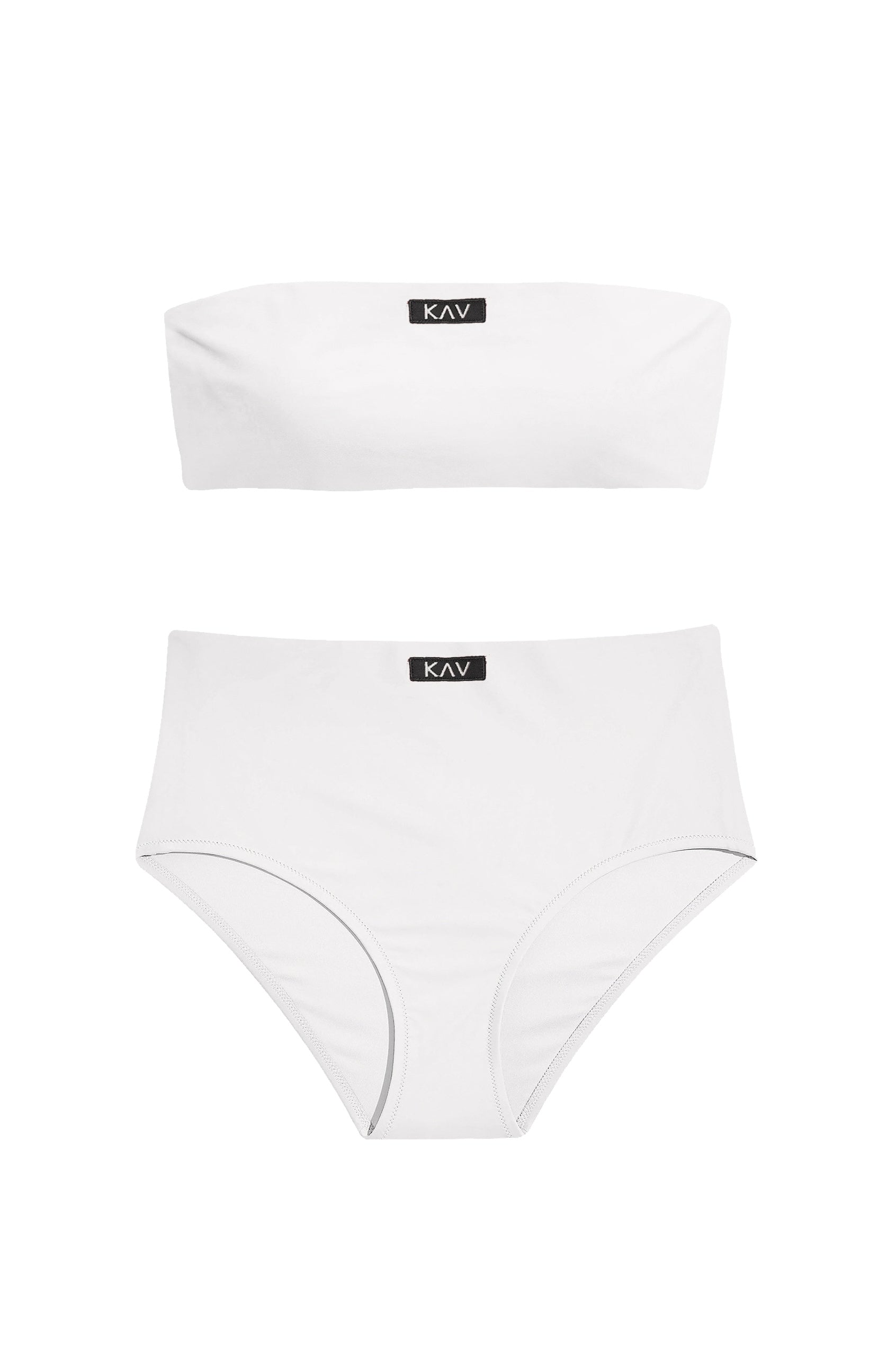 White Tube High Waist Bikini