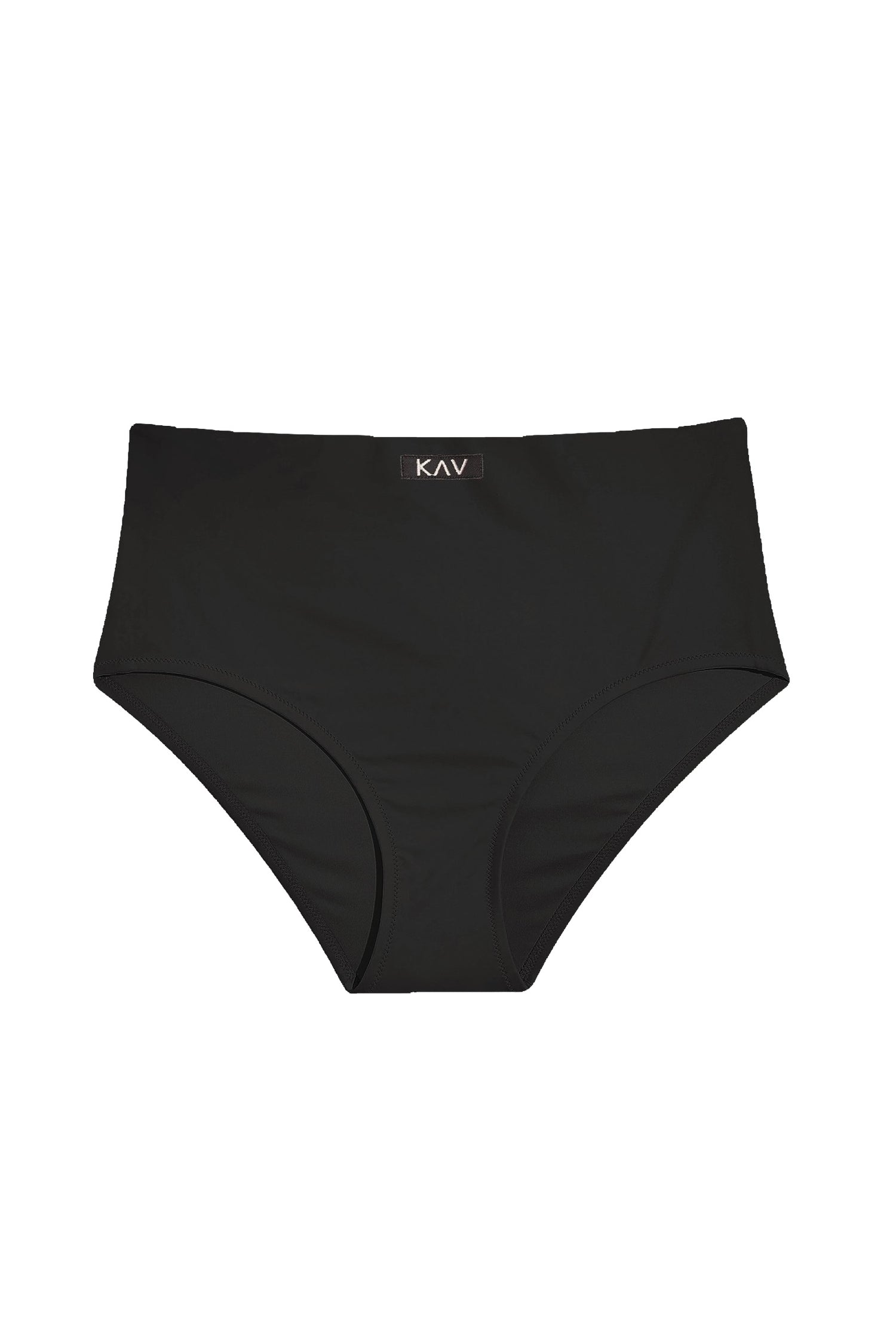 Black Swim Minimal High Waist Bottom