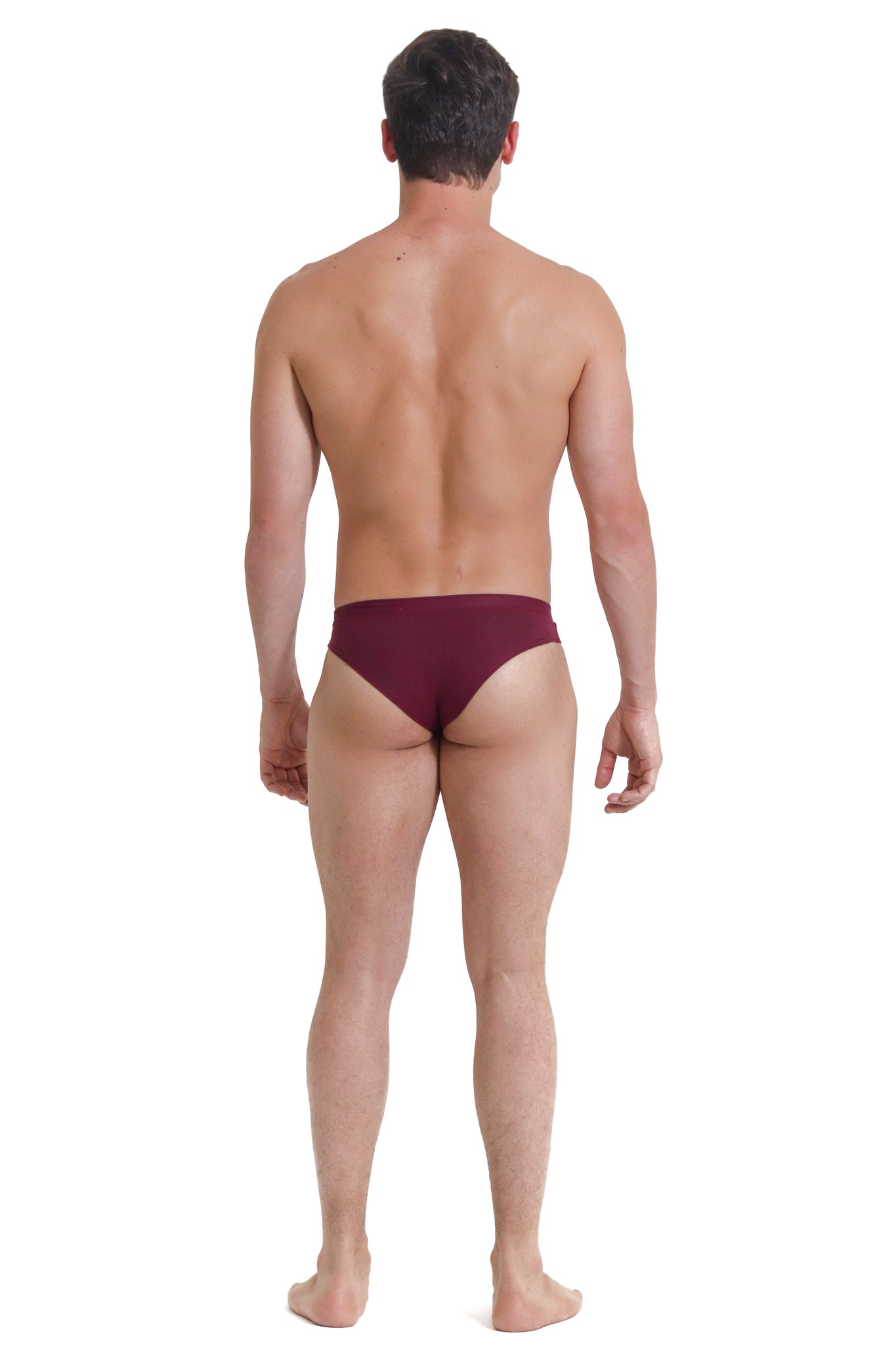 Dark Red Cotton Jersey Brief